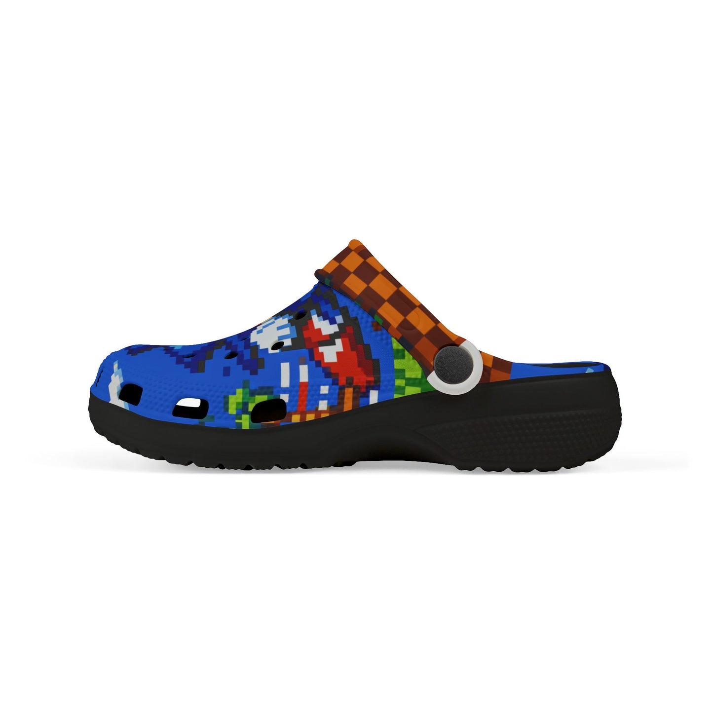 Sonic Pixel Kids Clogs - Blue Retro Gaming EVA Foam Shoes