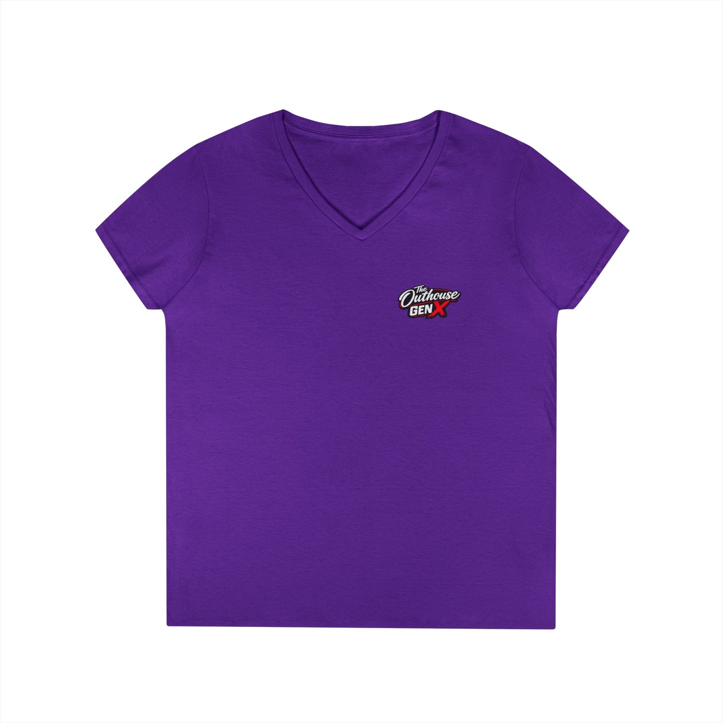 Gen X Raised Outside V‑Neck Tee — "Raised Outside" Retro Bike Graphic