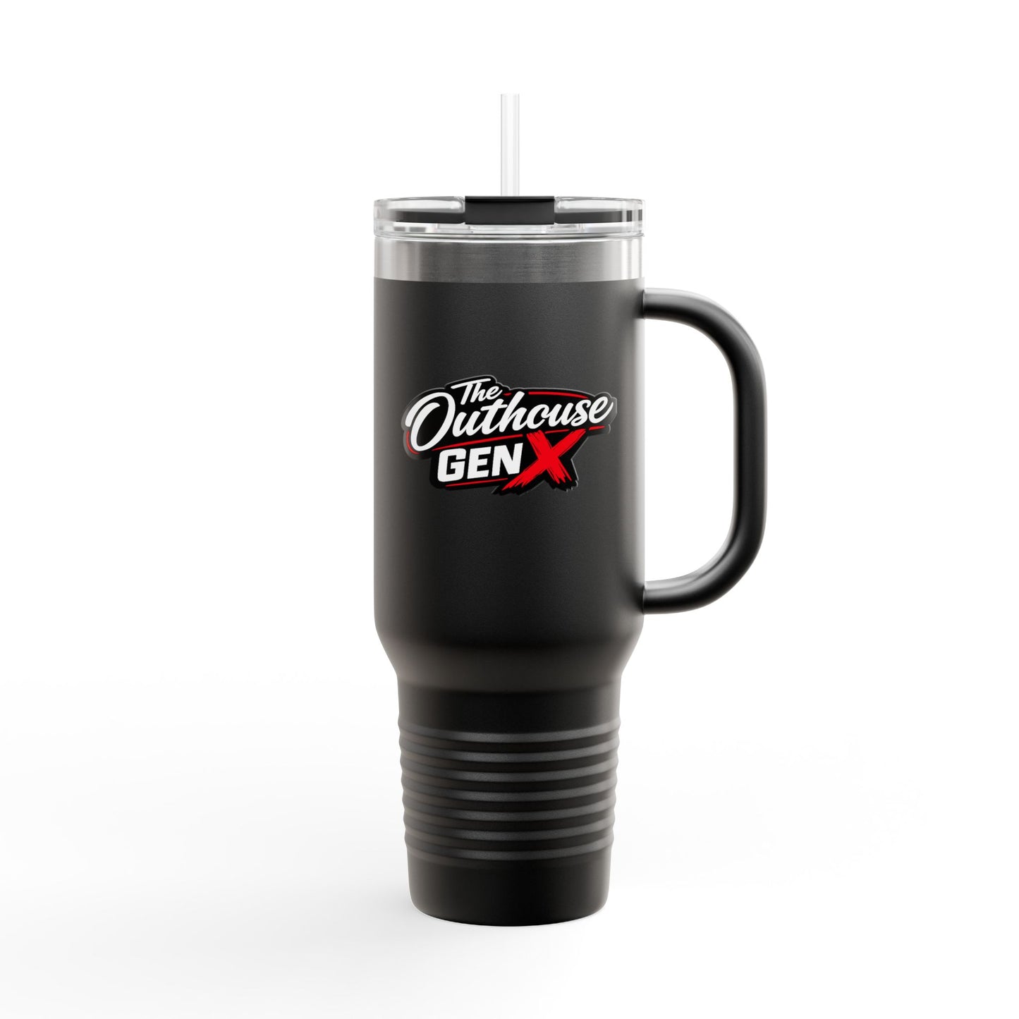 Outhouse Gen-X Insulated Tumbler — 40oz Travel Mug with Red X Logo
