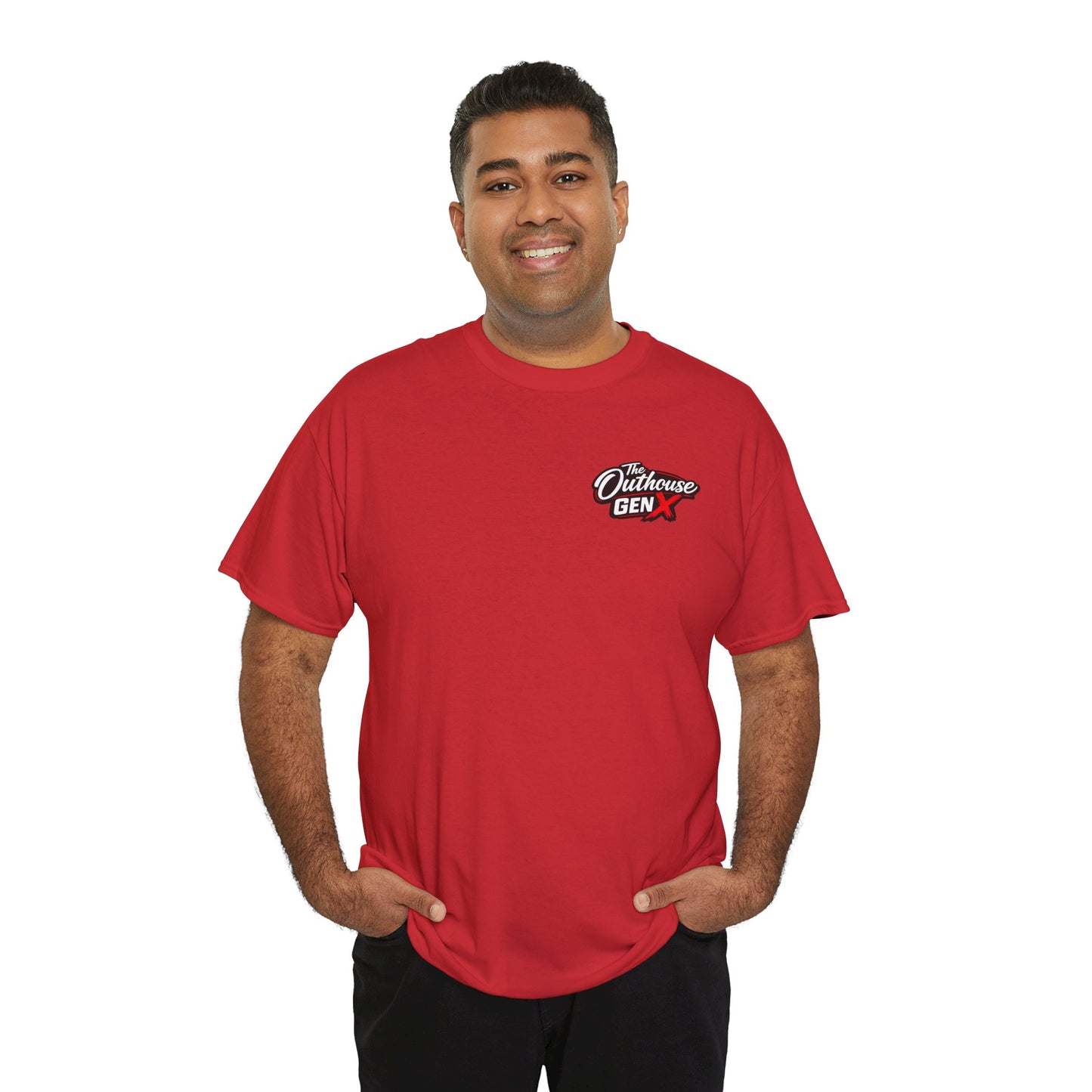 The Outhouse Gen X Tee — Retro Campfire Nostalgia Graphic T-Shirt