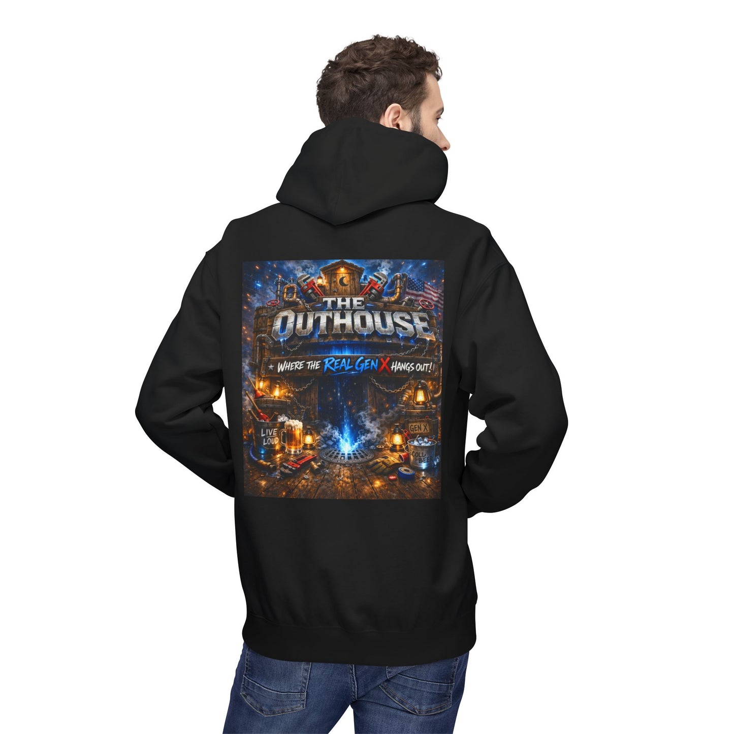 Hoodie — "The Outhouse" Fantasy Gaming Crew Pullover