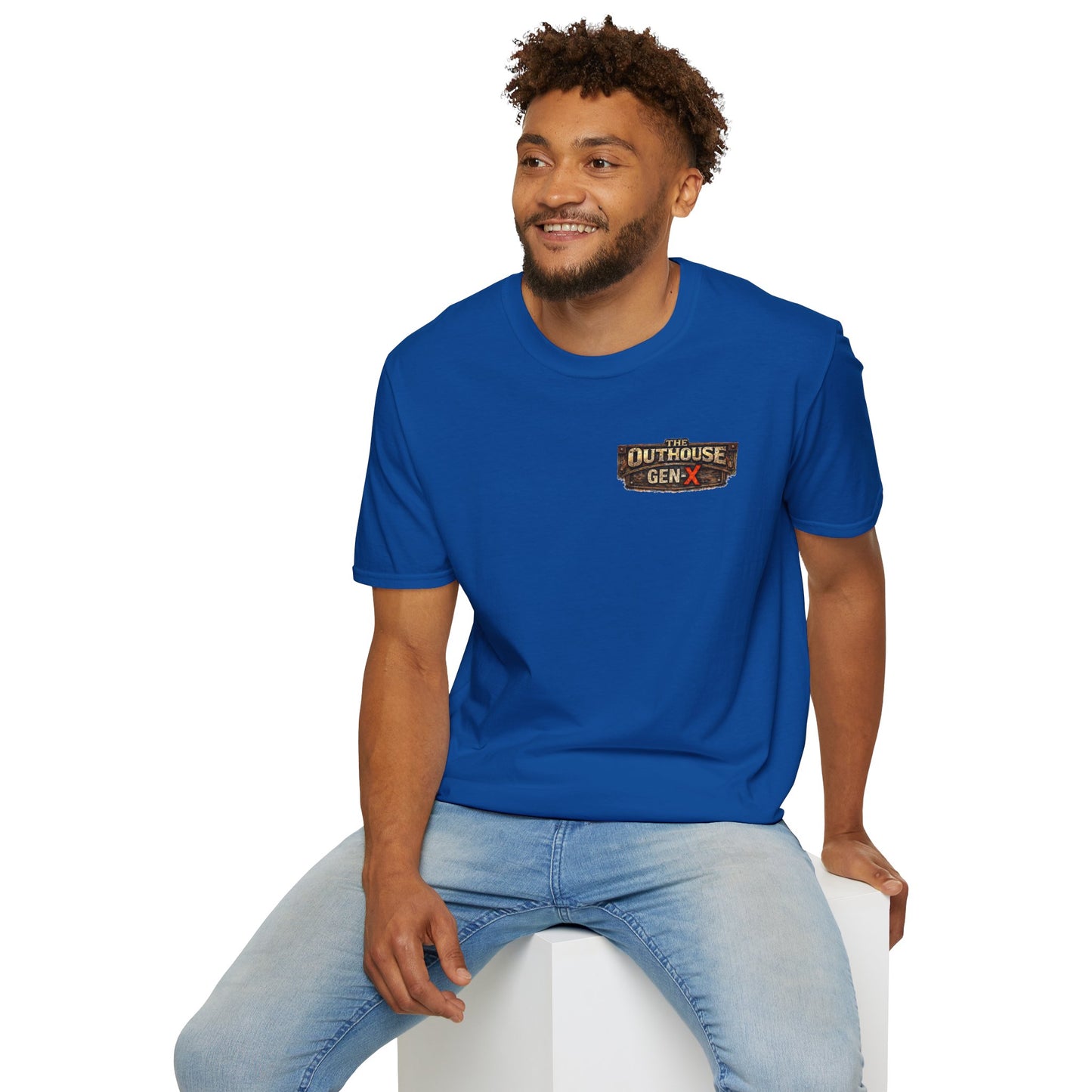 Outhouse Salute T-Shirt — Rustic Hand Gesture Graphic Tee