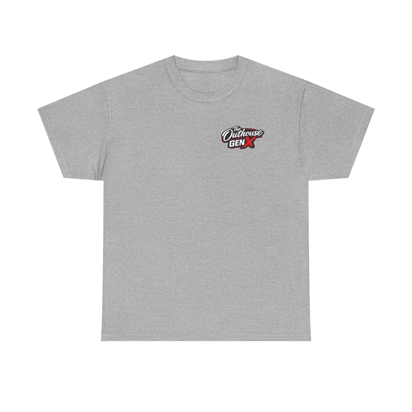 The Outhouse Gen X Tee — Retro Campfire Nostalgia Graphic T-Shirt