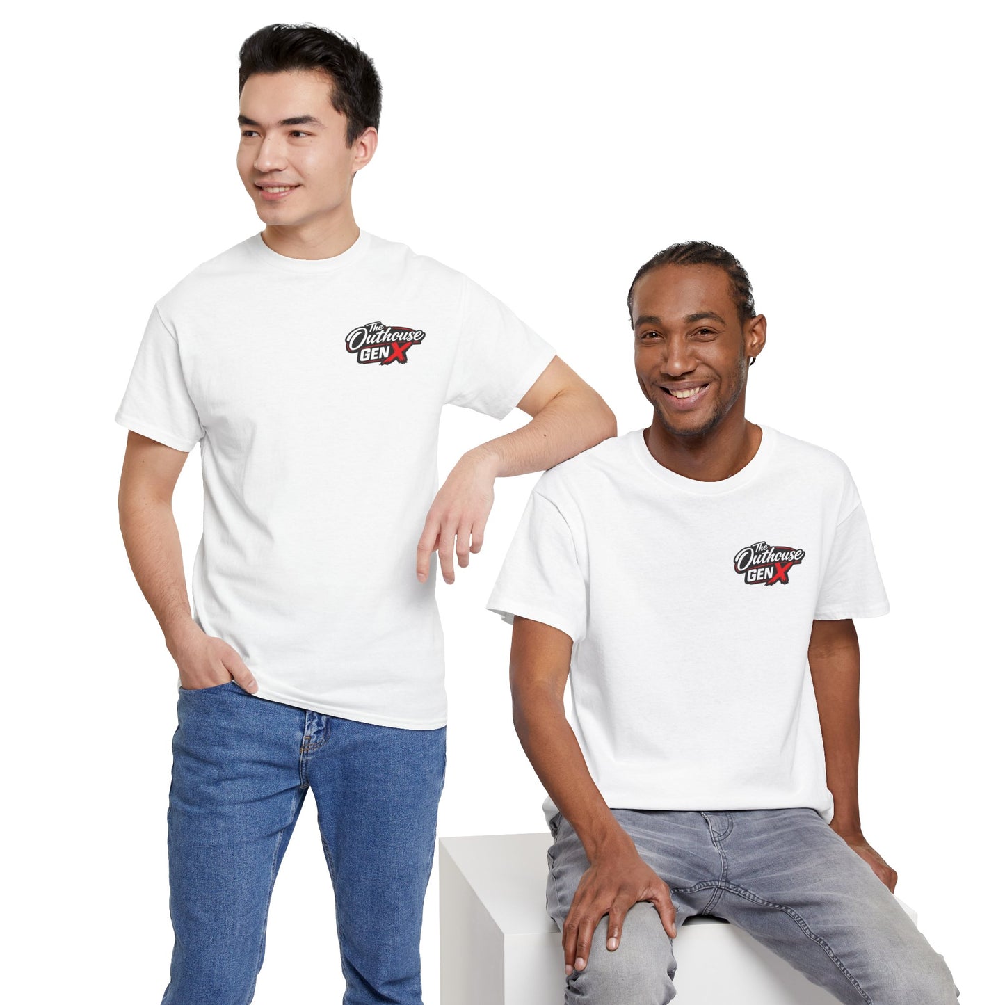 The Outhouse Gen X Tee — Retro Campfire Nostalgia Graphic T-Shirt