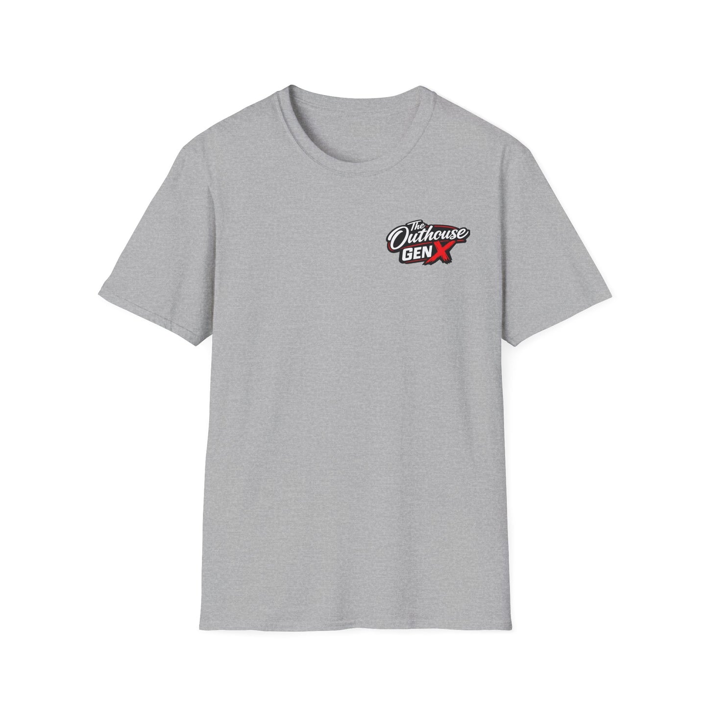 Raised Outside Outhouse Tee — Gen X Retro Outdoor Humor T-Shirt