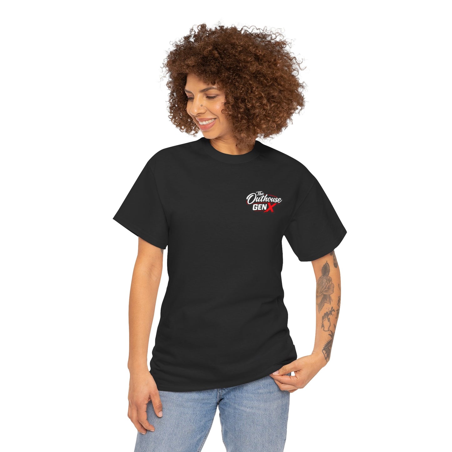 The Outhouse Gen X Tee — Retro Campfire Nostalgia Graphic T-Shirt