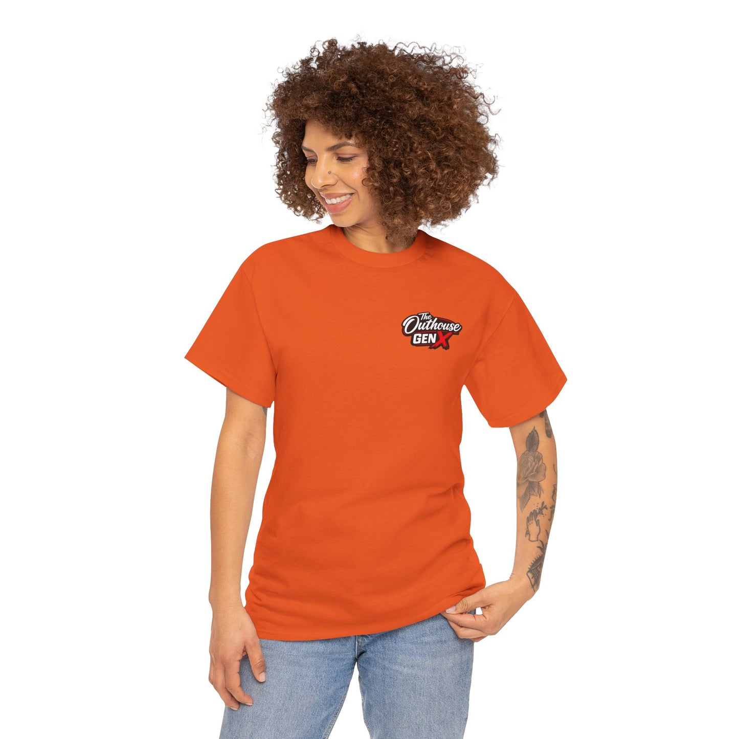 The Outhouse Gen X Tee — Retro Campfire Nostalgia Graphic T-Shirt
