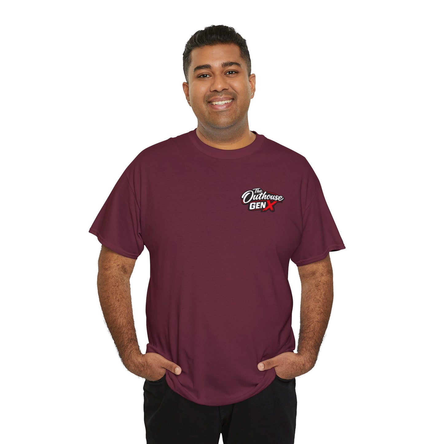 The Outhouse Gen X Tee — Retro Campfire Nostalgia Graphic T-Shirt