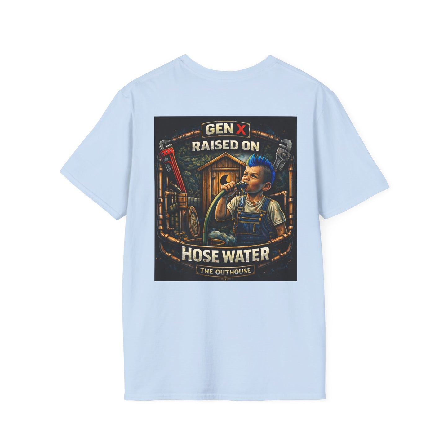 Gen X Hose Water T-Shirt — "Raised on Hose Water" Retro Firehouse Tee