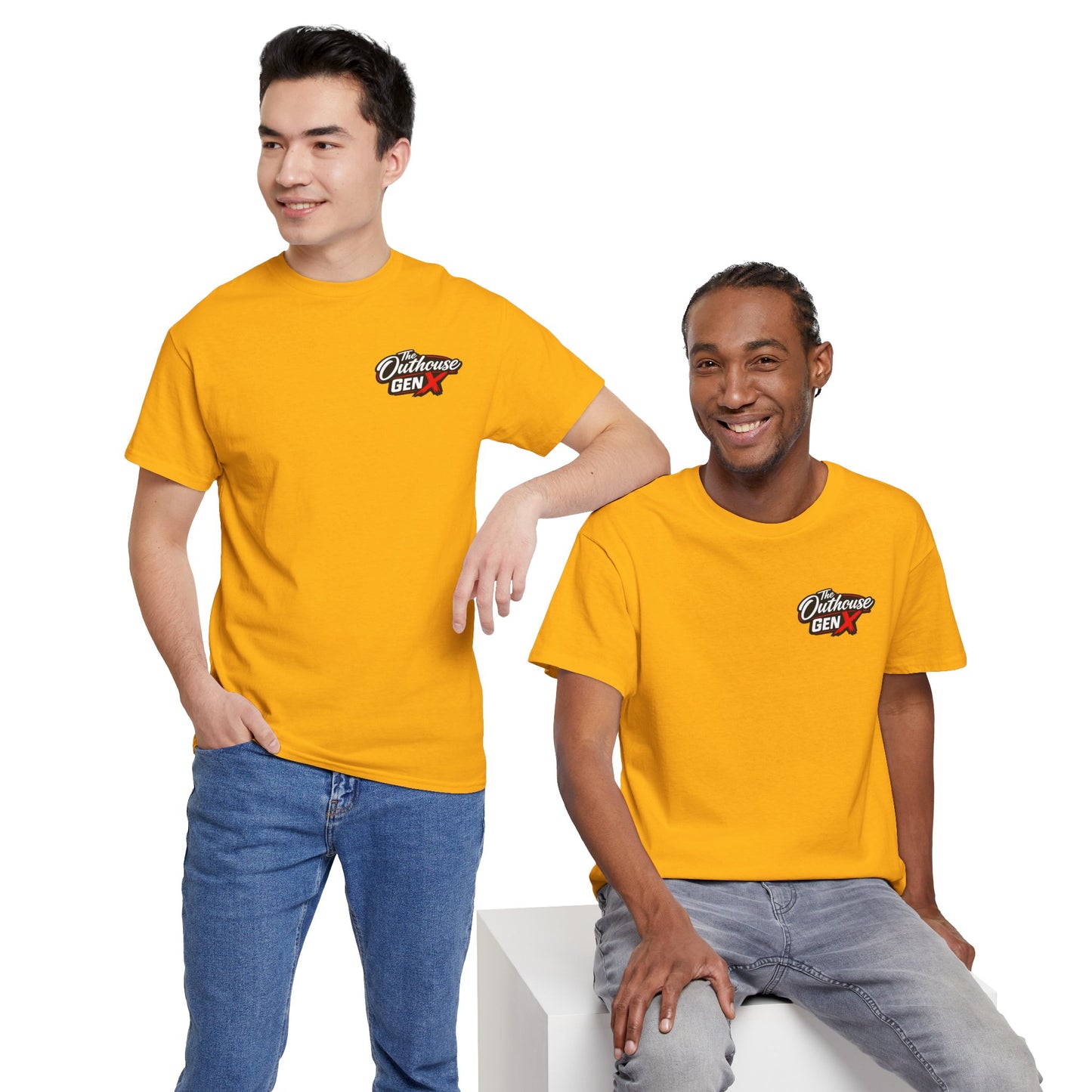 The Outhouse Gen X Tee — Retro Campfire Nostalgia Graphic T-Shirt