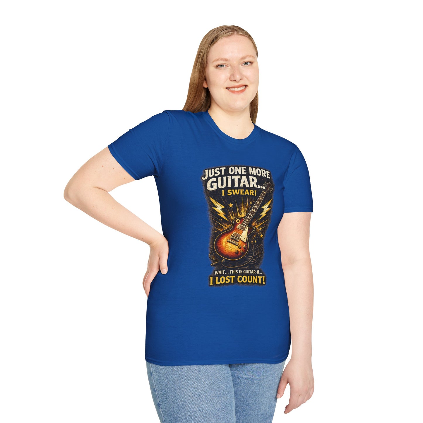 Guitar Lover T‑Shirt — "Just One More Guitar, I Lost Count" Retro Electric Guitar Tee