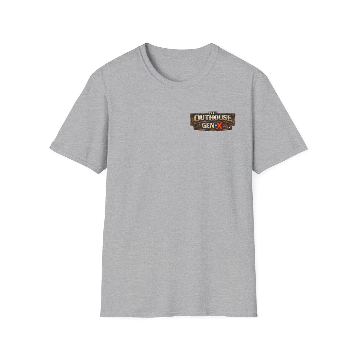 Outhouse Salute T-Shirt — Rustic Hand Gesture Graphic Tee