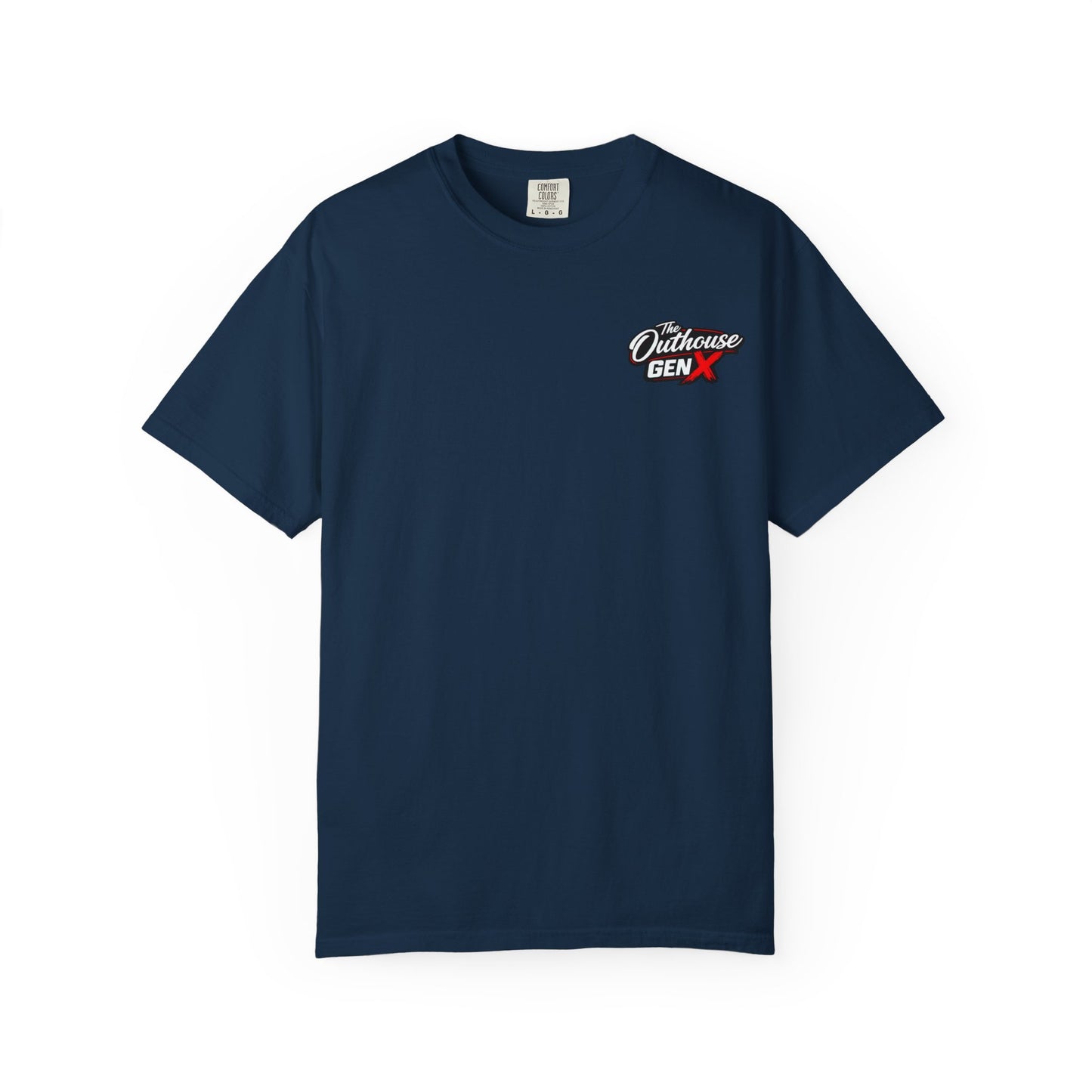 Outhouse Gen X Graphic T-Shirt — Vintage Campfire Adventure Back Print