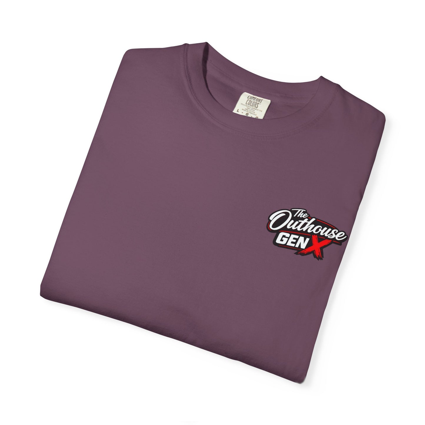 Outhouse Gen X Graphic T-Shirt — Vintage Campfire Adventure Back Print