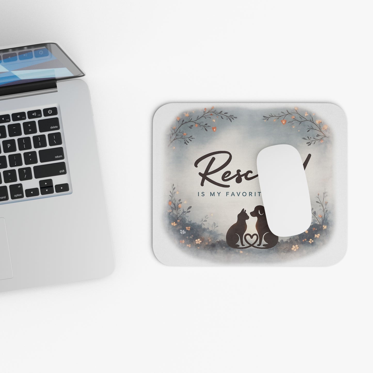 Rescued Is My Favorite Breed Mouse Pad — Pet Rescue Cat & Dog Desk Mat
