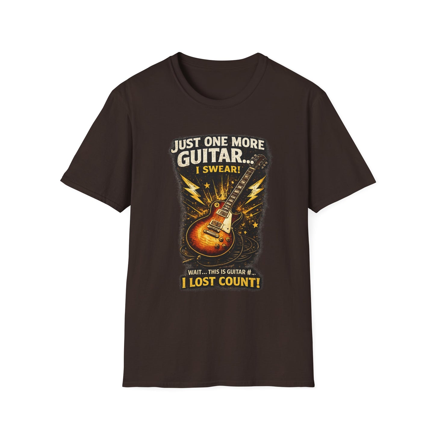 Guitar Lover T‑Shirt — "Just One More Guitar, I Lost Count" Retro Electric Guitar Tee
