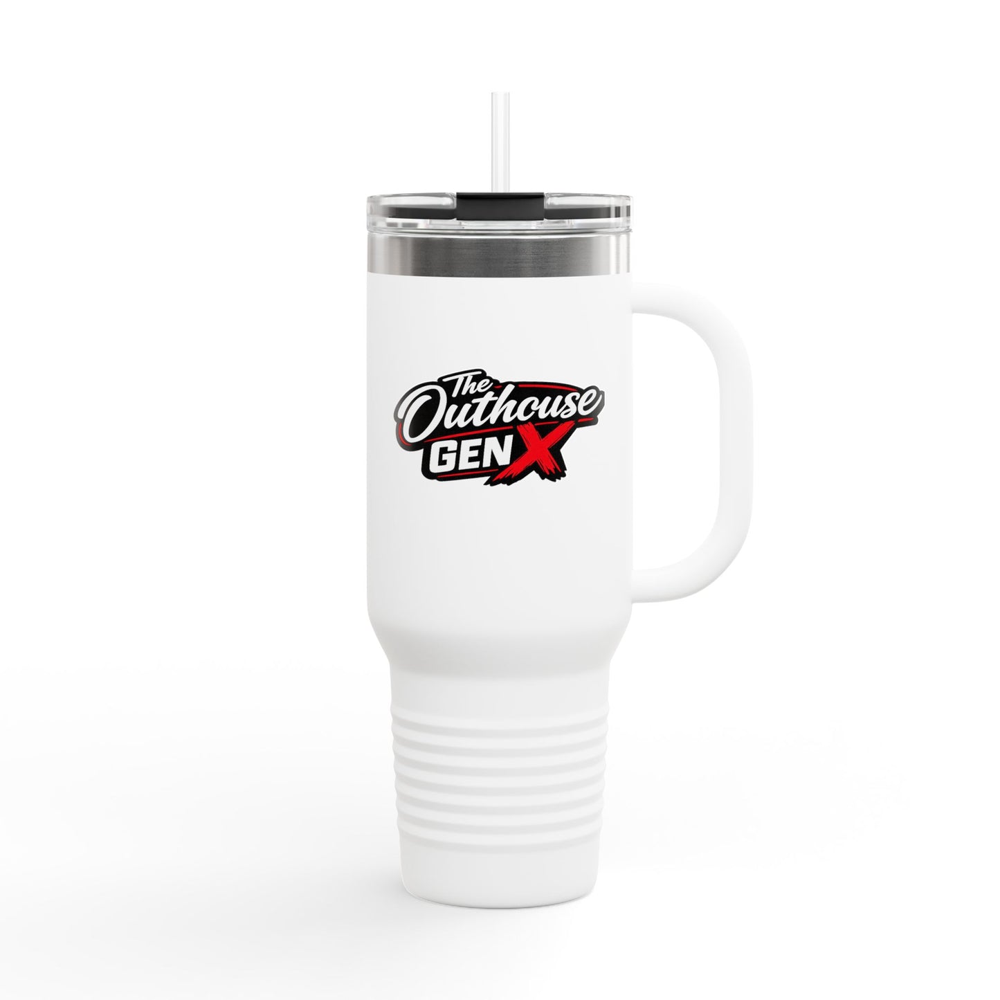 Outhouse Gen-X Insulated Tumbler — 40oz Travel Mug with Red X Logo