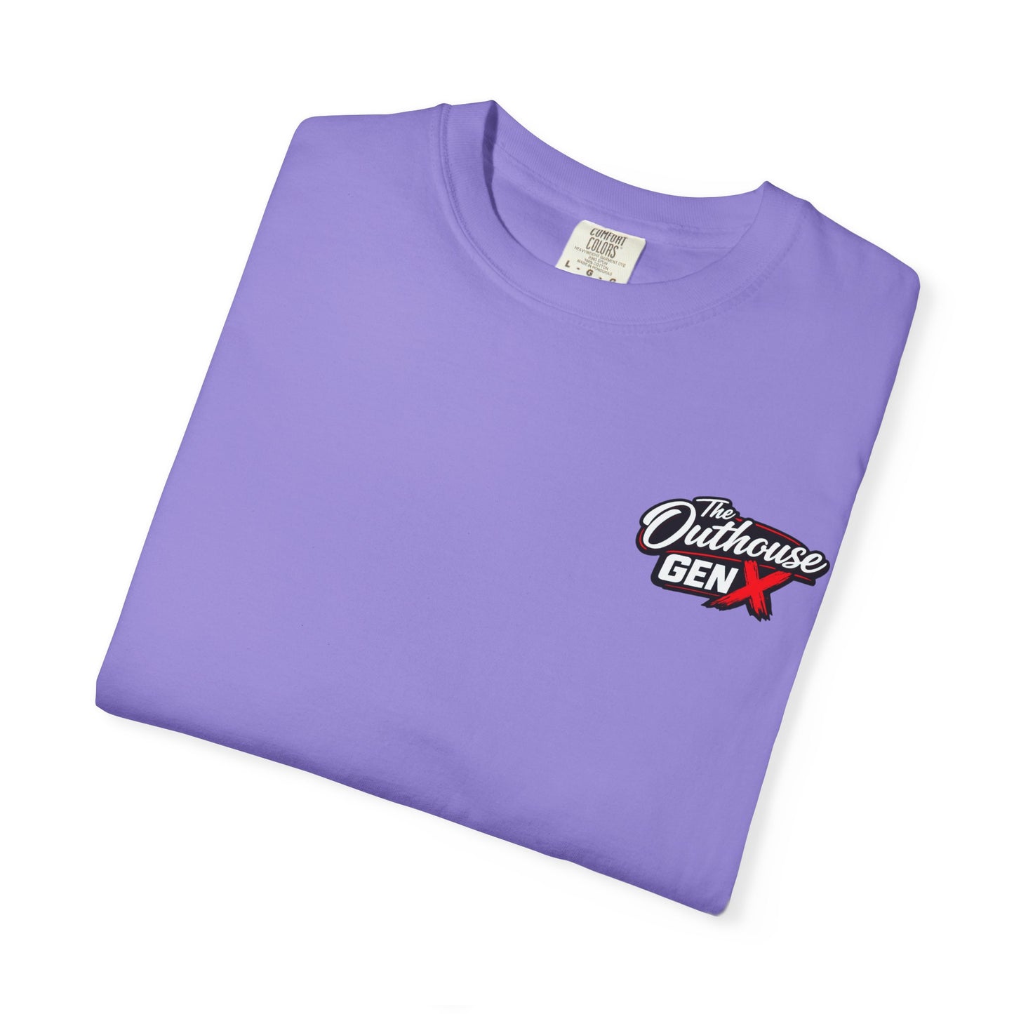 Outhouse Gen X Graphic T-Shirt — Vintage Campfire Adventure Back Print