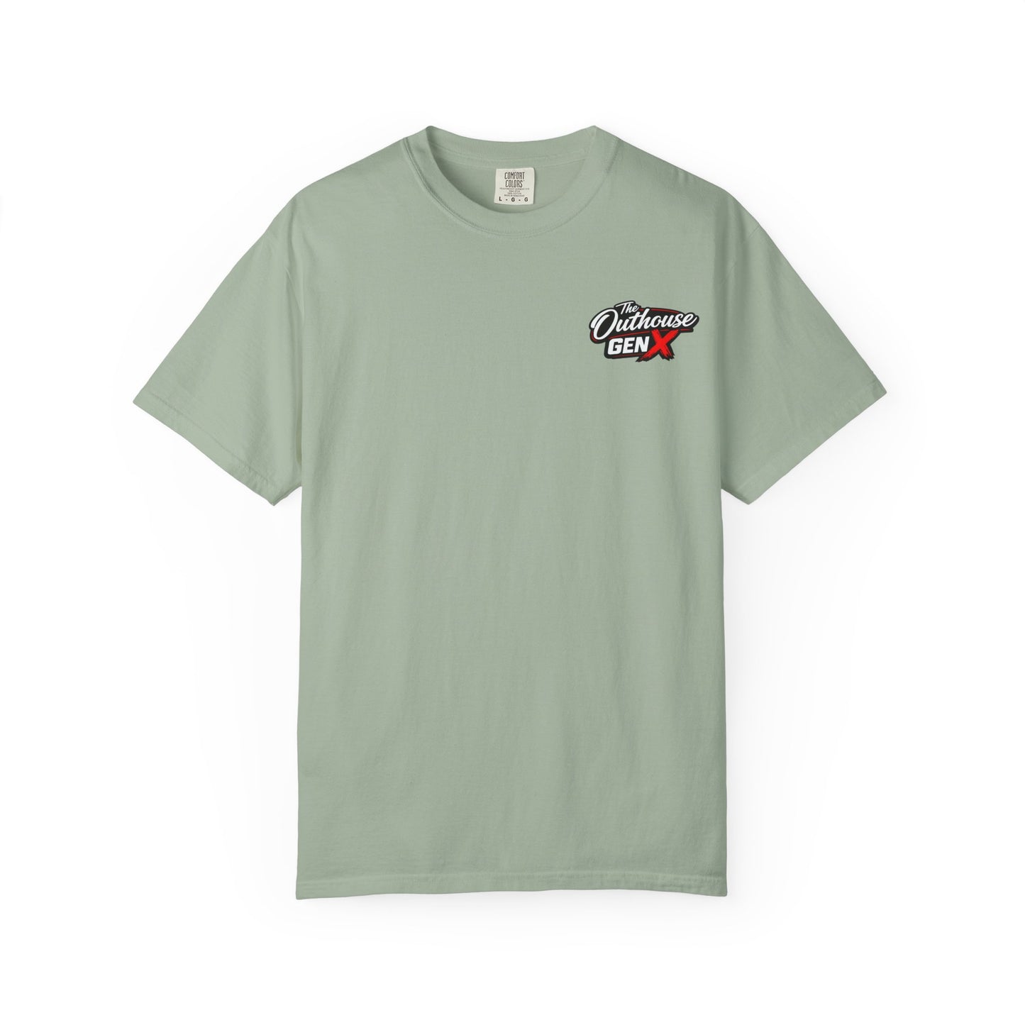 Outhouse Gen X Graphic T-Shirt — Vintage Campfire Adventure Back Print