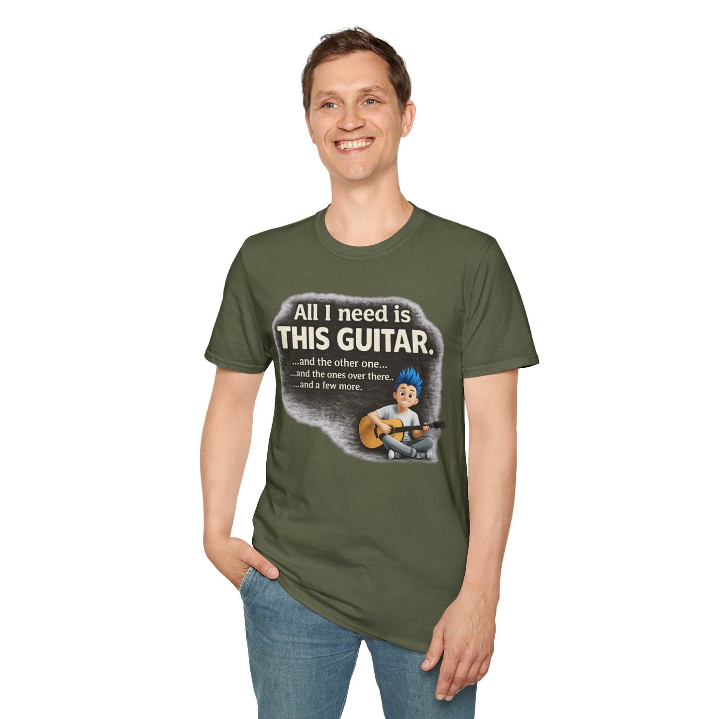 Guitar Lover T-Shirt — "All I Need Is This Guitar" Graphic Tee