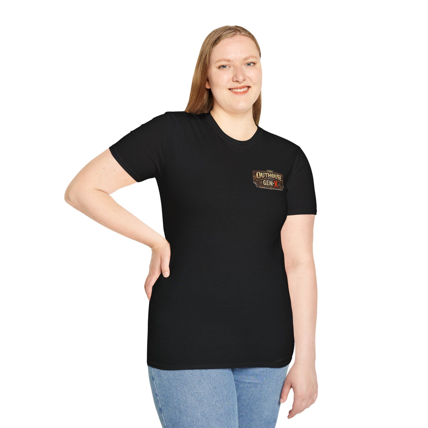 Outhouse Salute T-Shirt — Rustic Hand Gesture Graphic Tee