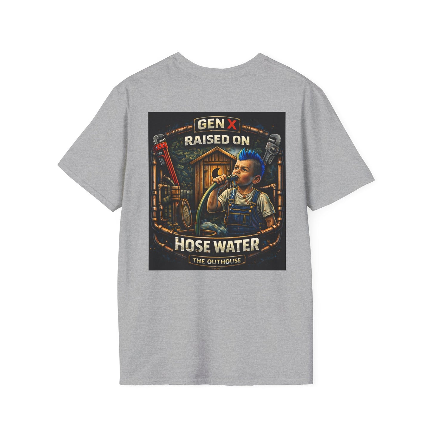 Gen X Hose Water T-Shirt — "Raised on Hose Water" Retro Firehouse Tee