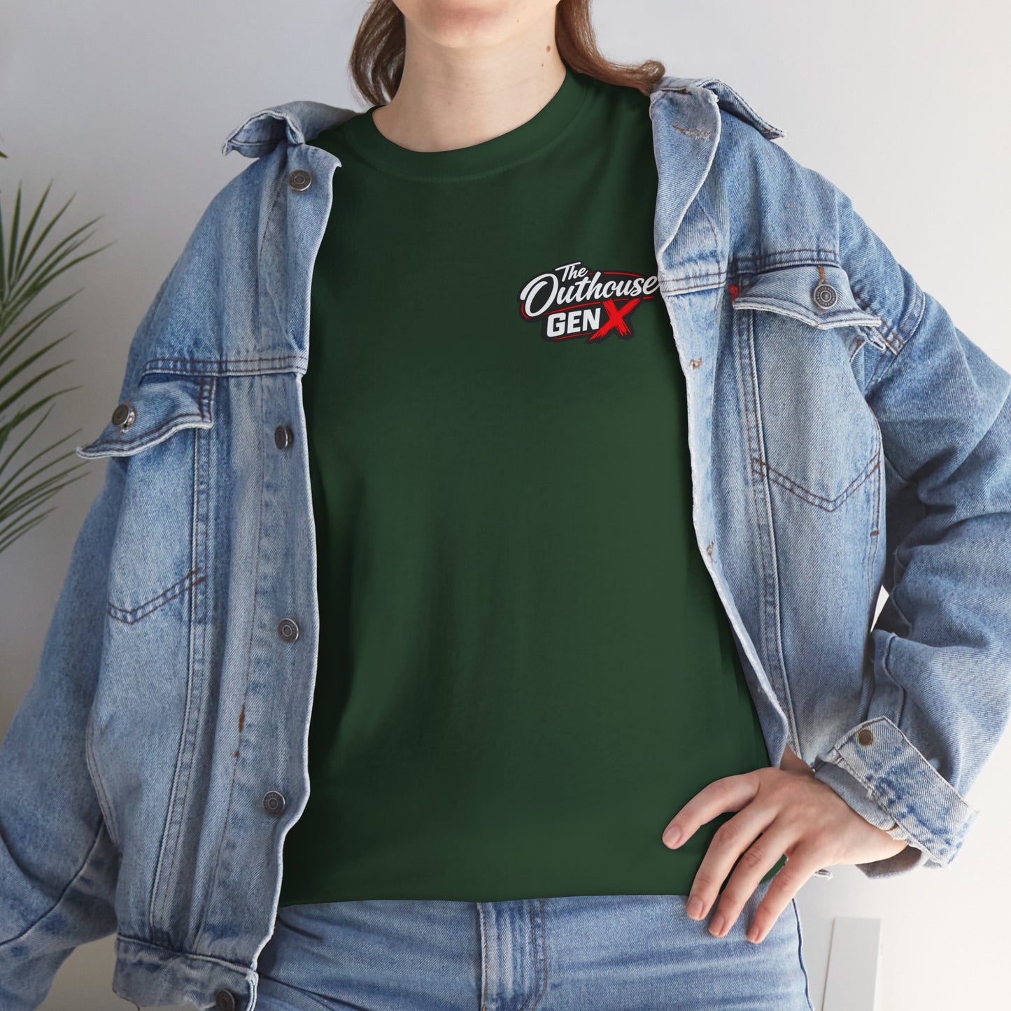 The Outhouse Gen X Tee — Retro Campfire Nostalgia Graphic T-Shirt