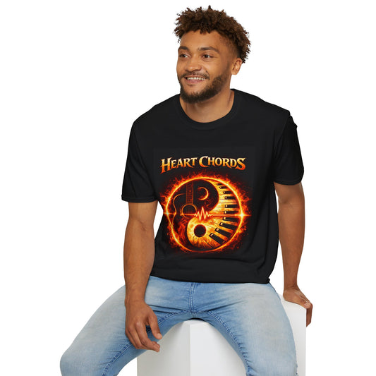 Heart Chords T-Shirt — Fiery Yin-Yang Music Design