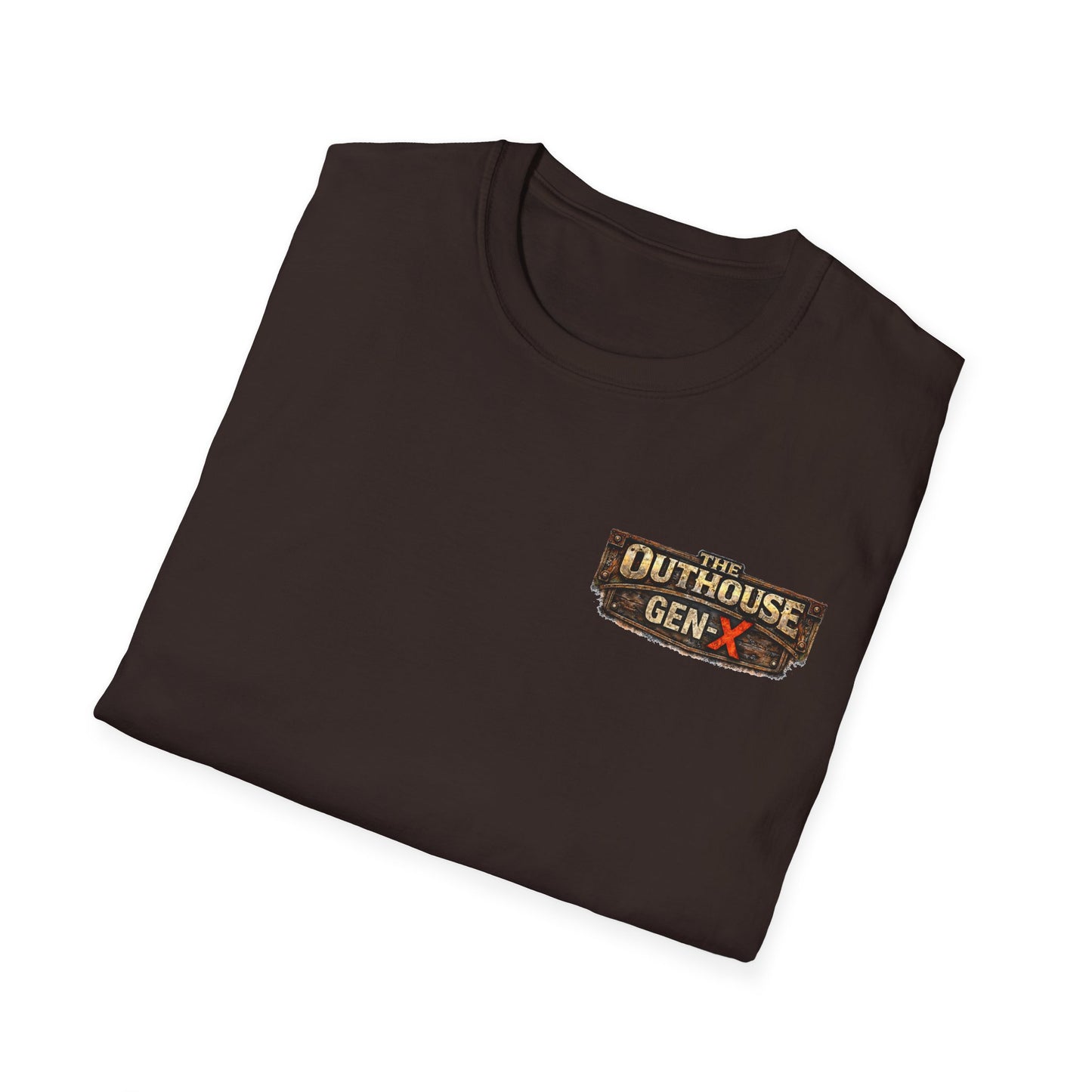 Outhouse Salute T-Shirt — Rustic Hand Gesture Graphic Tee