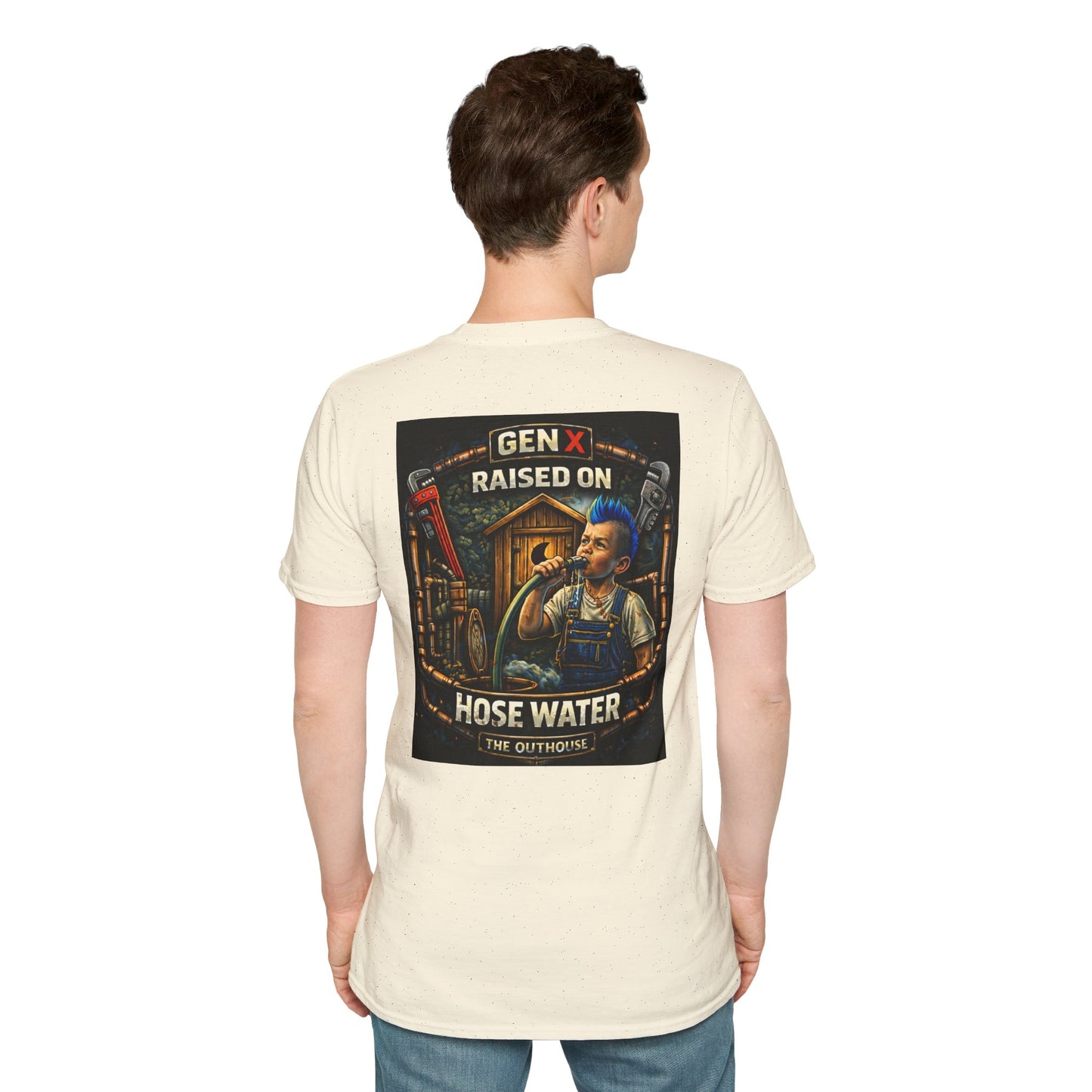 Gen X Hose Water T-Shirt — "Raised on Hose Water" Retro Firehouse Tee