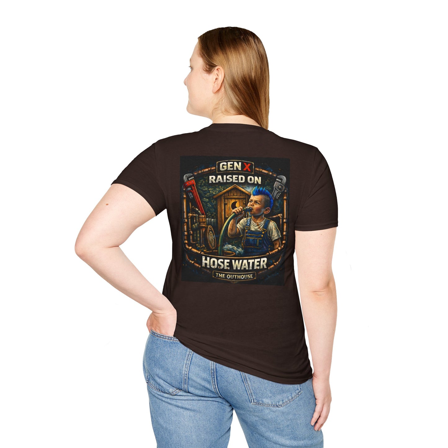 Gen X Hose Water T-Shirt — "Raised on Hose Water" Retro Firehouse Tee