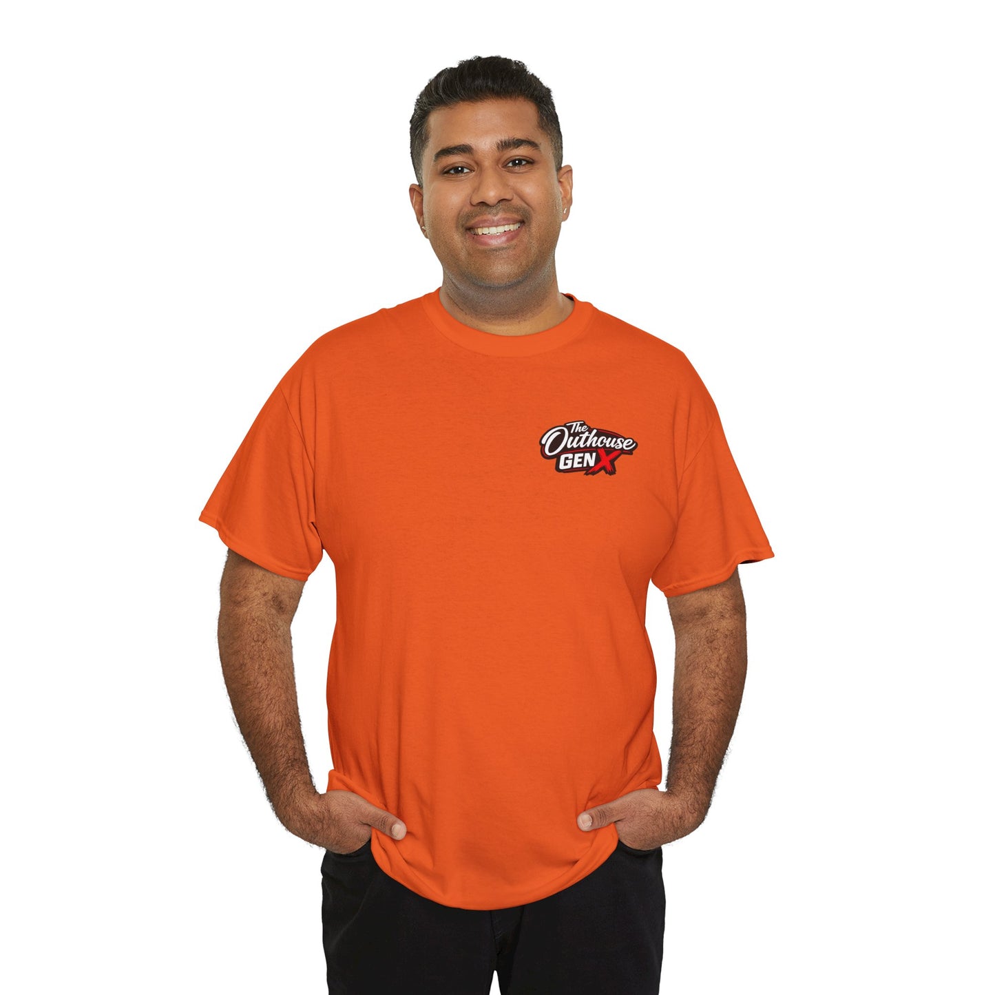 The Outhouse Gen X Tee — Retro Campfire Nostalgia Graphic T-Shirt
