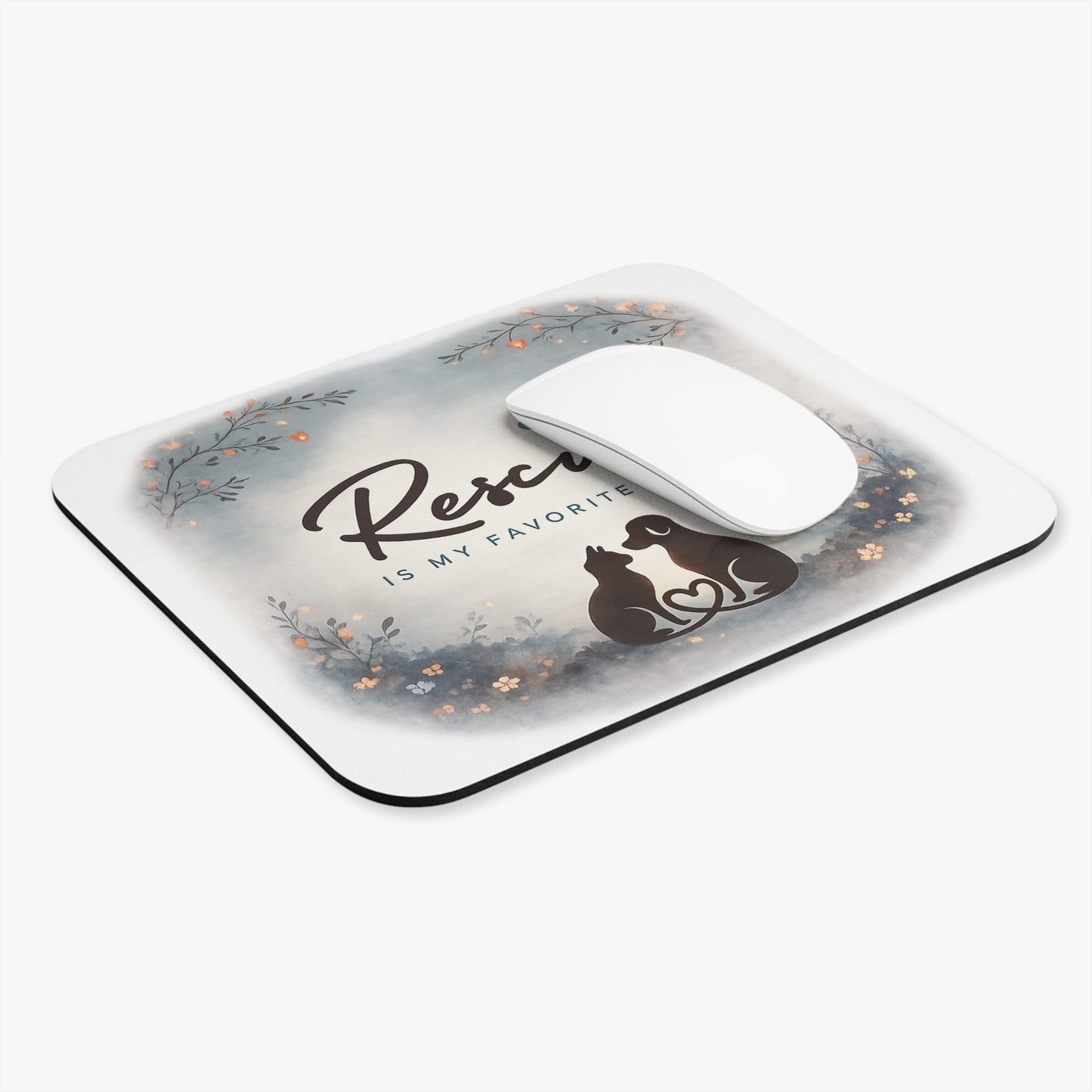 Rescued Is My Favorite Breed Mouse Pad — Pet Rescue Cat & Dog Desk Mat