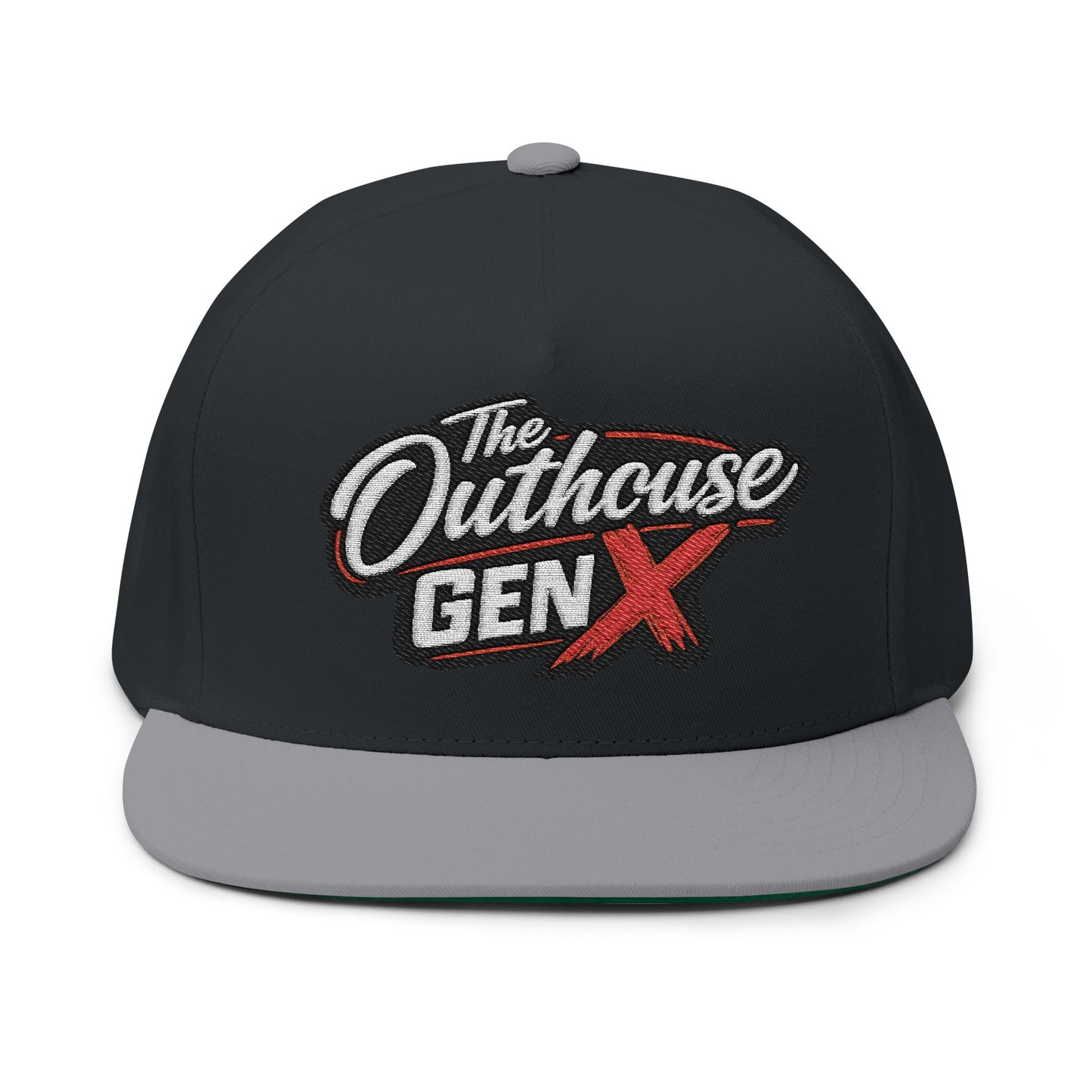 Flat Bill Cap — "The Outhouse Gen X" Embroidered Snapback