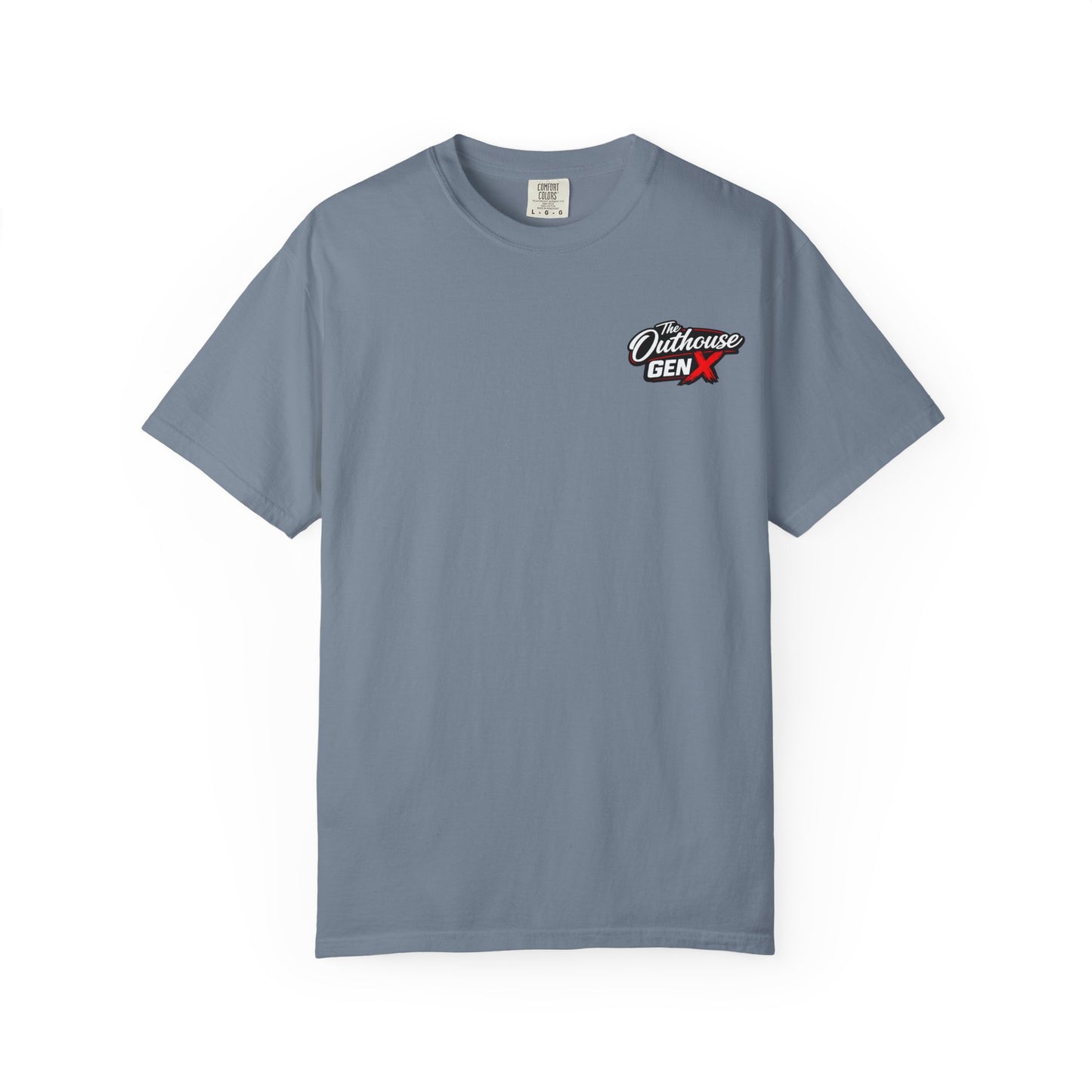 Outhouse Gen X Graphic T-Shirt — Vintage Campfire Adventure Back Print