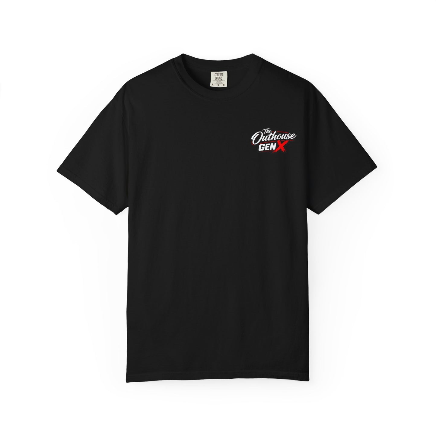 Outhouse Gen X Graphic T-Shirt — Vintage Campfire Adventure Back Print