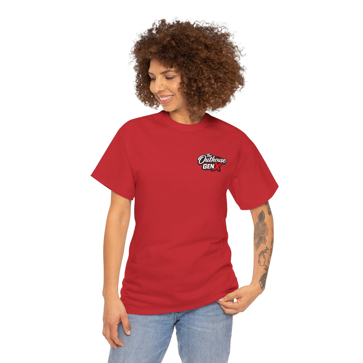 The Outhouse Gen X Tee — Retro Campfire Nostalgia Graphic T-Shirt