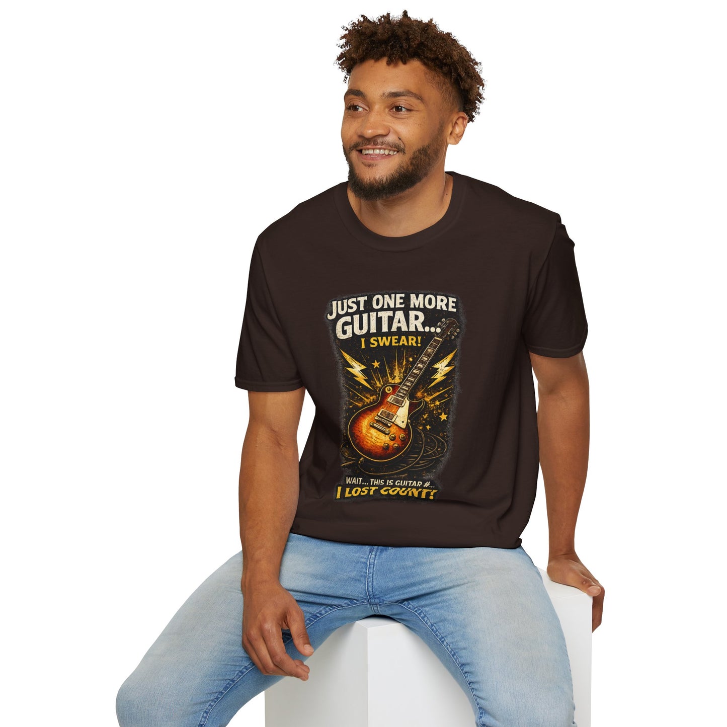Guitar Lover T‑Shirt — "Just One More Guitar, I Lost Count" Retro Electric Guitar Tee