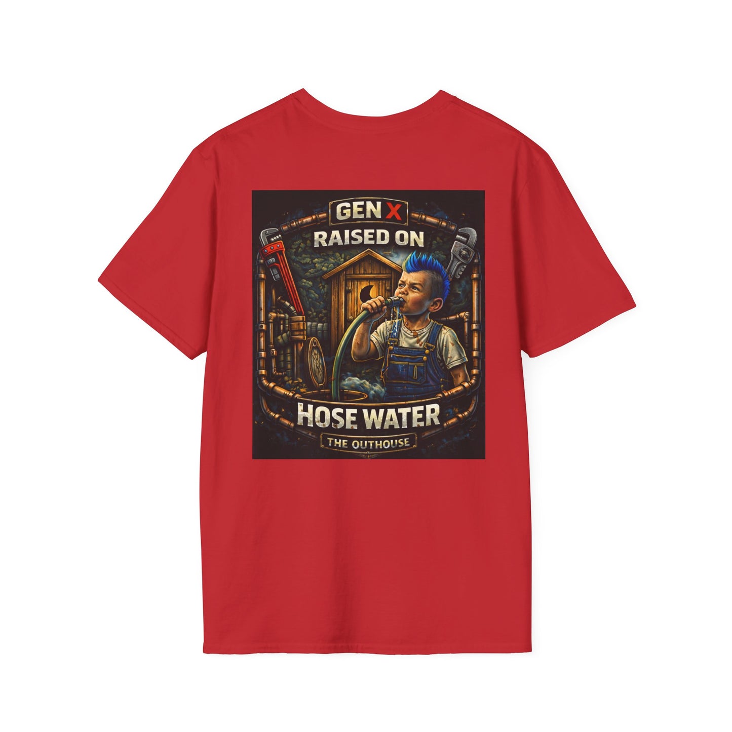 Gen X Hose Water T-Shirt — "Raised on Hose Water" Retro Firehouse Tee
