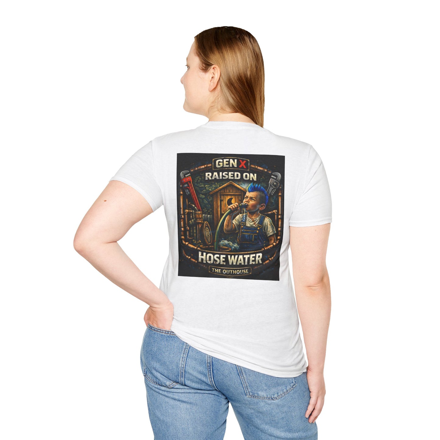 Gen X Hose Water T-Shirt — "Raised on Hose Water" Retro Firehouse Tee