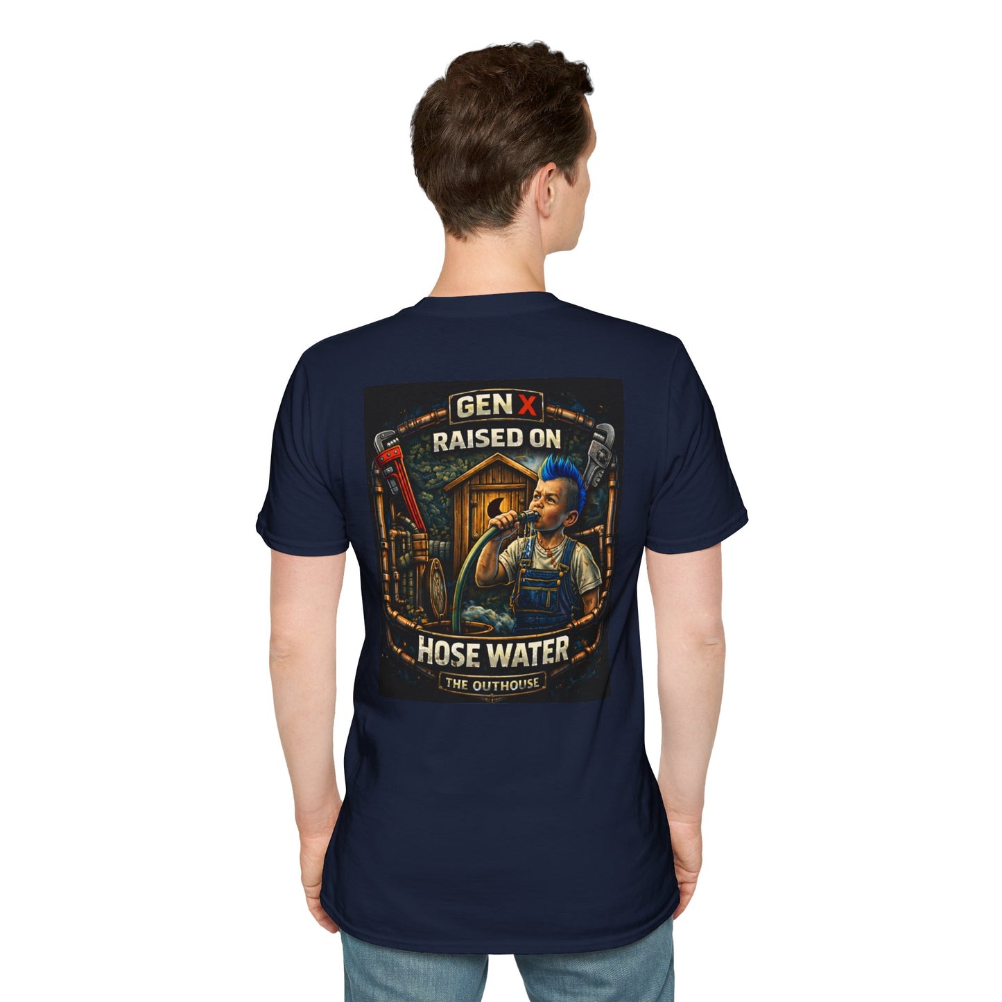 Gen X Hose Water T-Shirt — "Raised on Hose Water" Retro Firehouse Tee