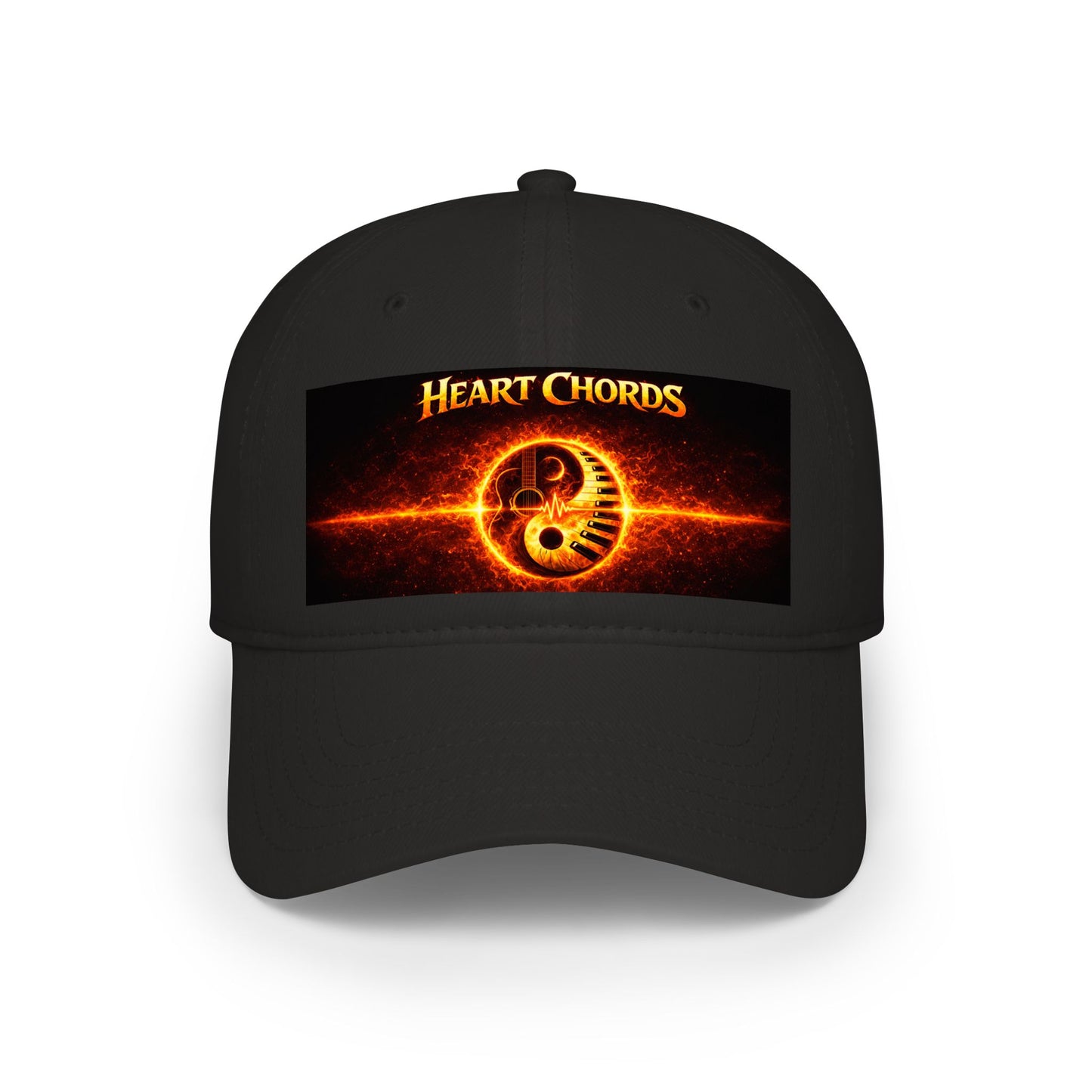 Heart Chords Baseball Cap — Fiery Yin Yang Music Logo