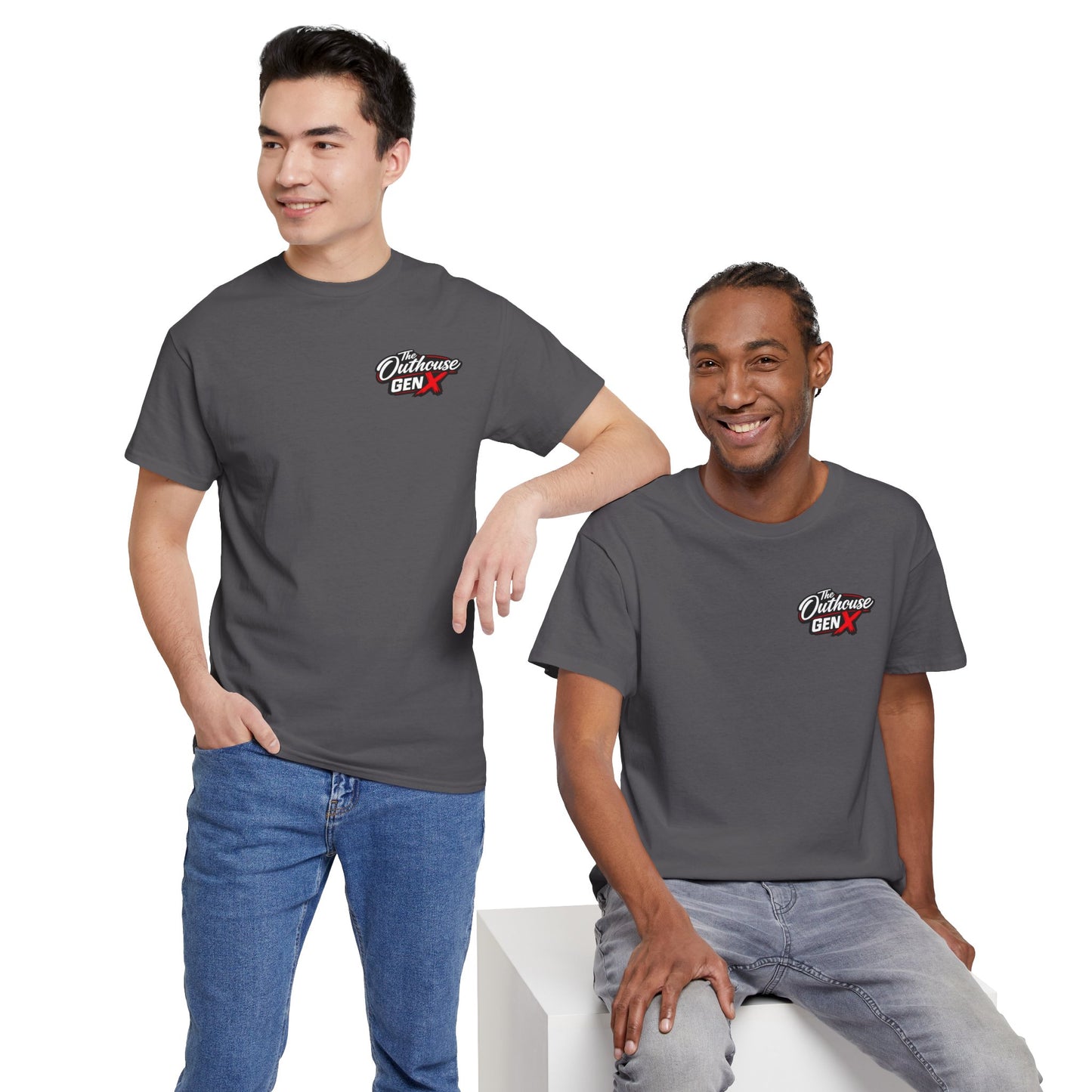 The Outhouse Gen X Tee — Retro Campfire Nostalgia Graphic T-Shirt