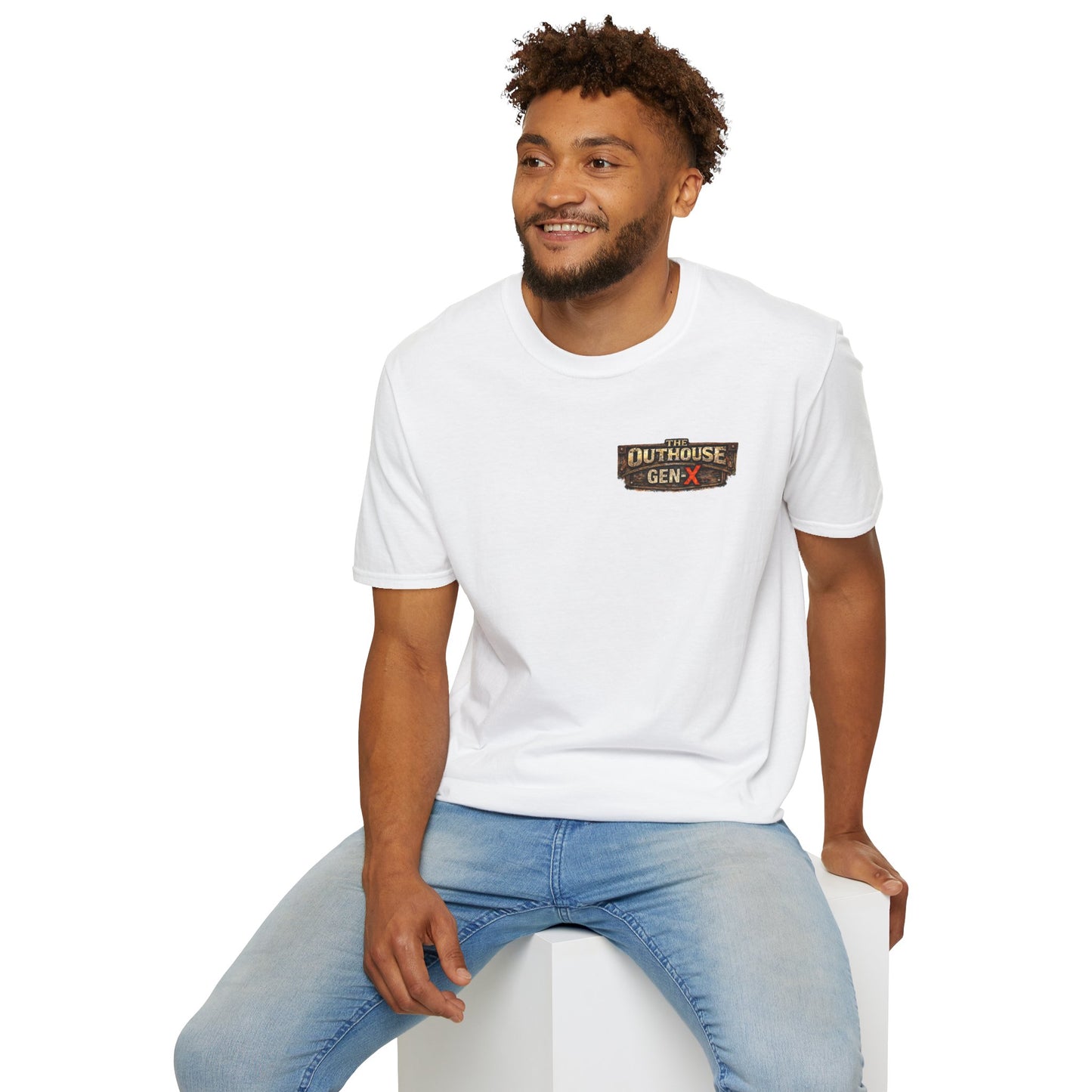 Outhouse Salute T-Shirt — Rustic Hand Gesture Graphic Tee