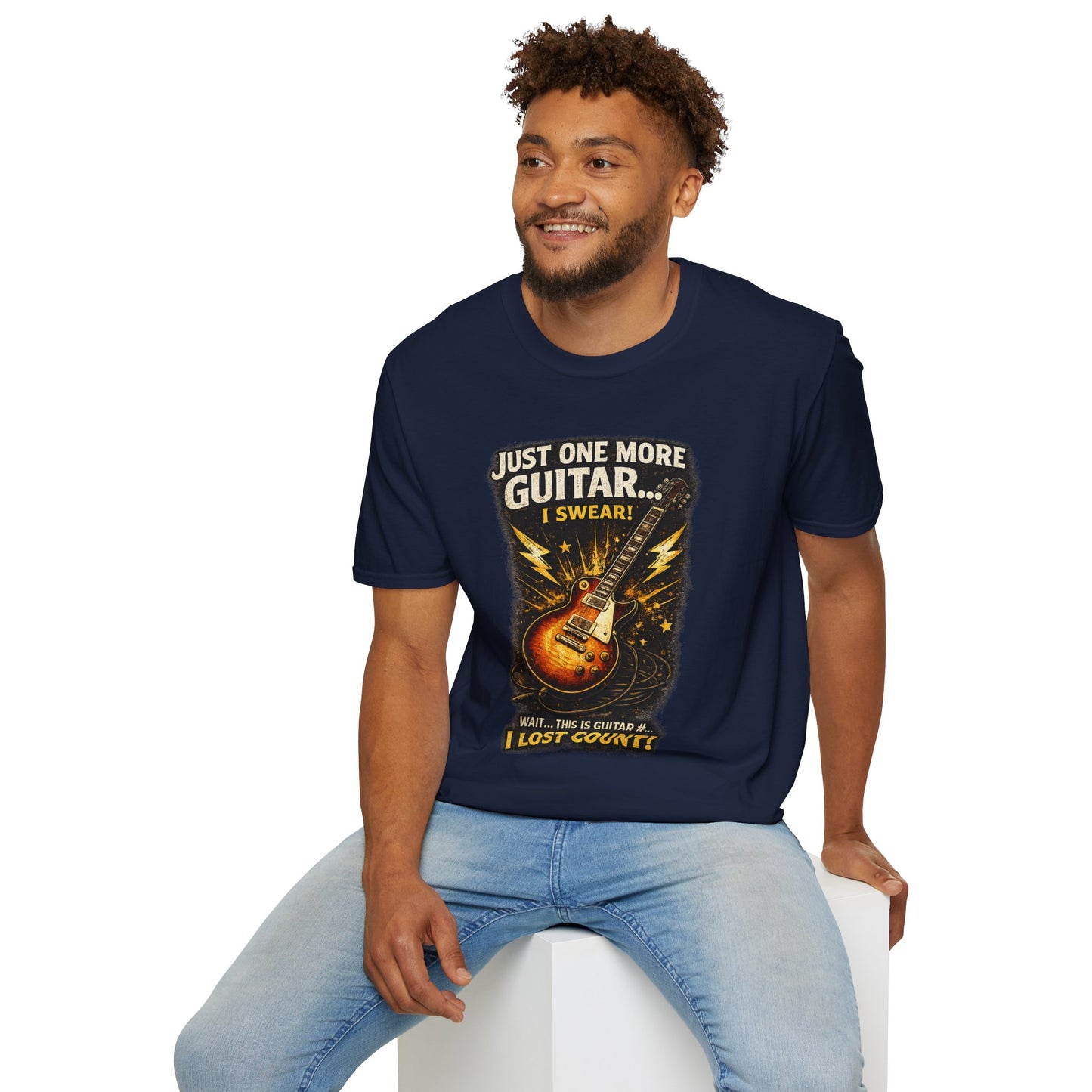 Guitar Lover T‑Shirt — "Just One More Guitar, I Lost Count" Retro Electric Guitar Tee