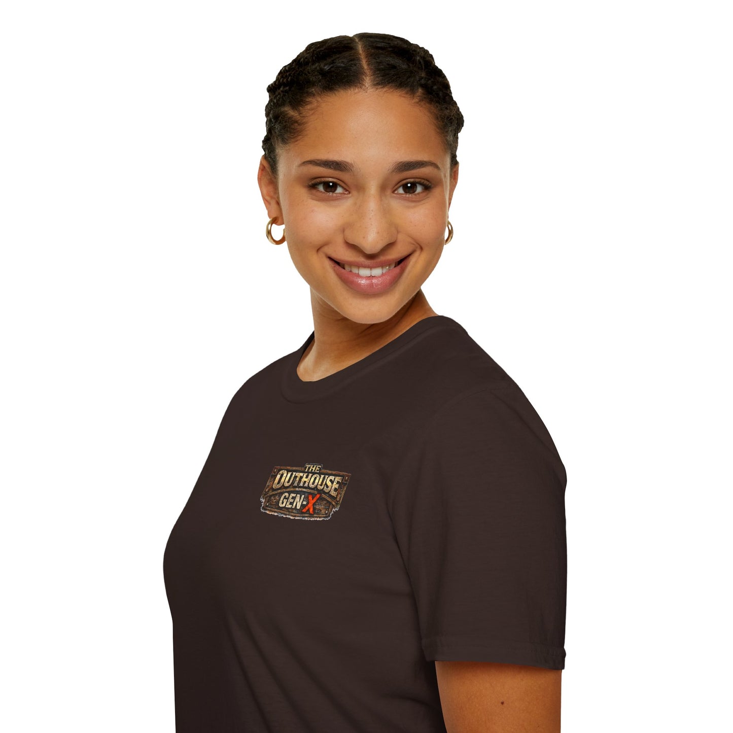 Outhouse Salute T-Shirt — Rustic Hand Gesture Graphic Tee