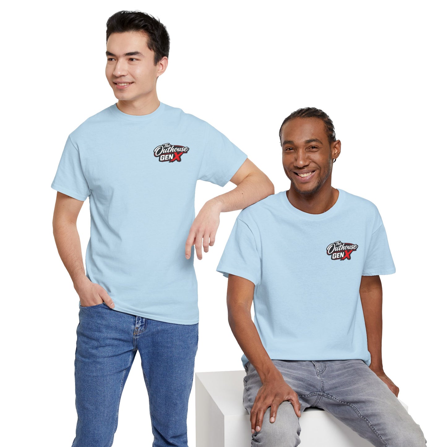The Outhouse Gen X Tee — Retro Campfire Nostalgia Graphic T-Shirt