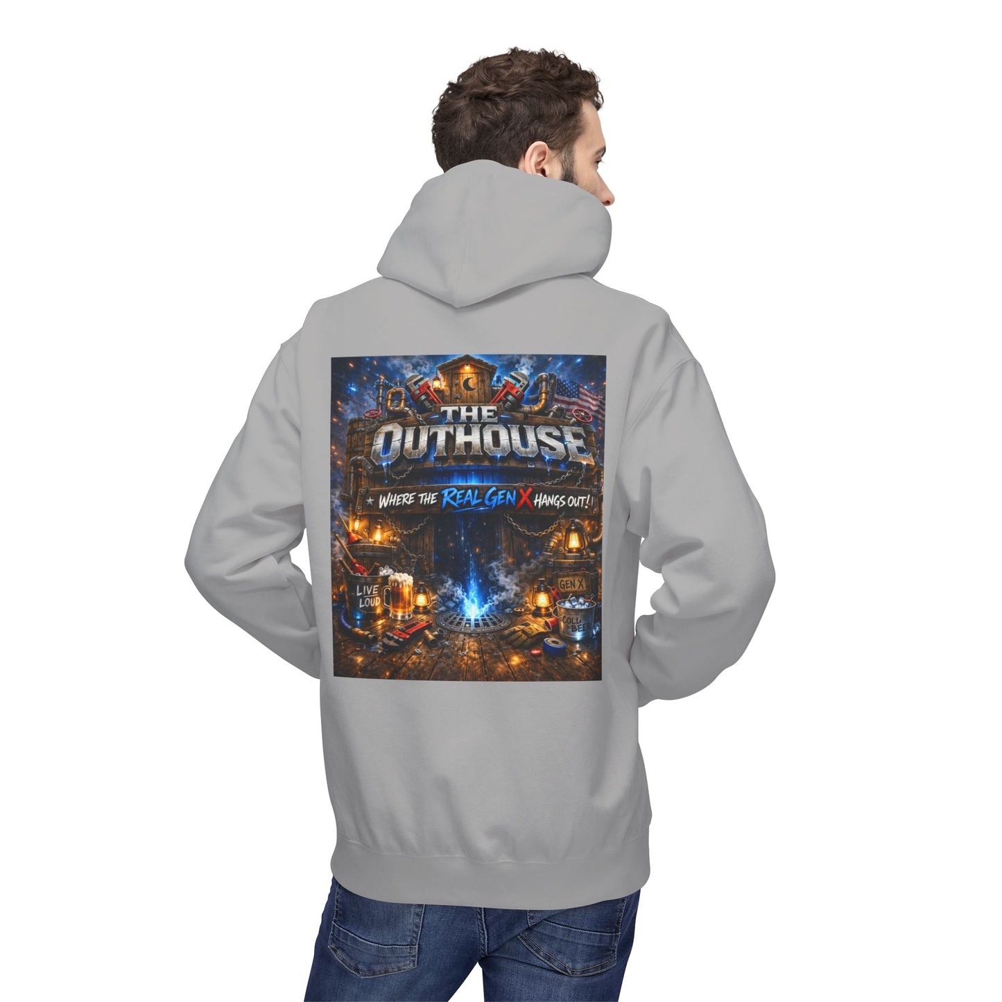 Hoodie — "The Outhouse" Fantasy Gaming Crew Pullover