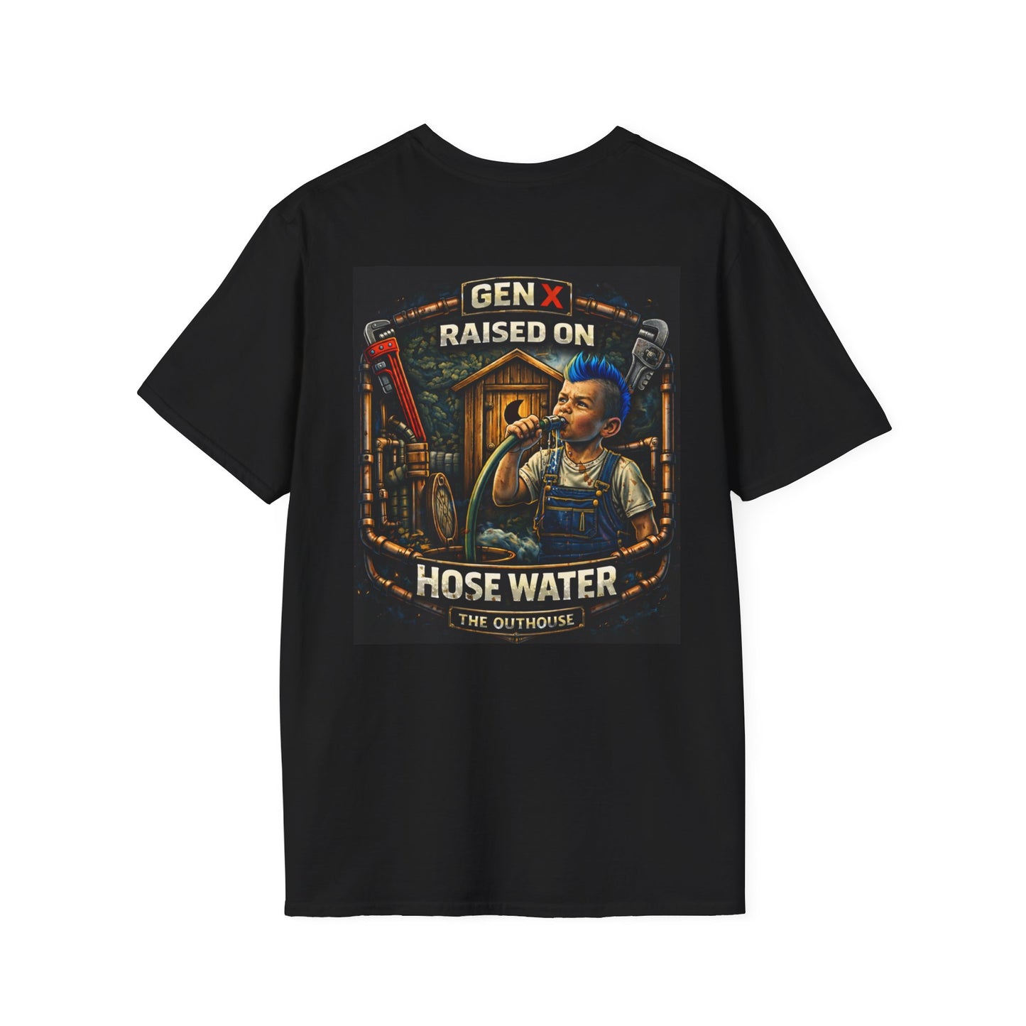 Gen X Hose Water T-Shirt — "Raised on Hose Water" Retro Firehouse Tee