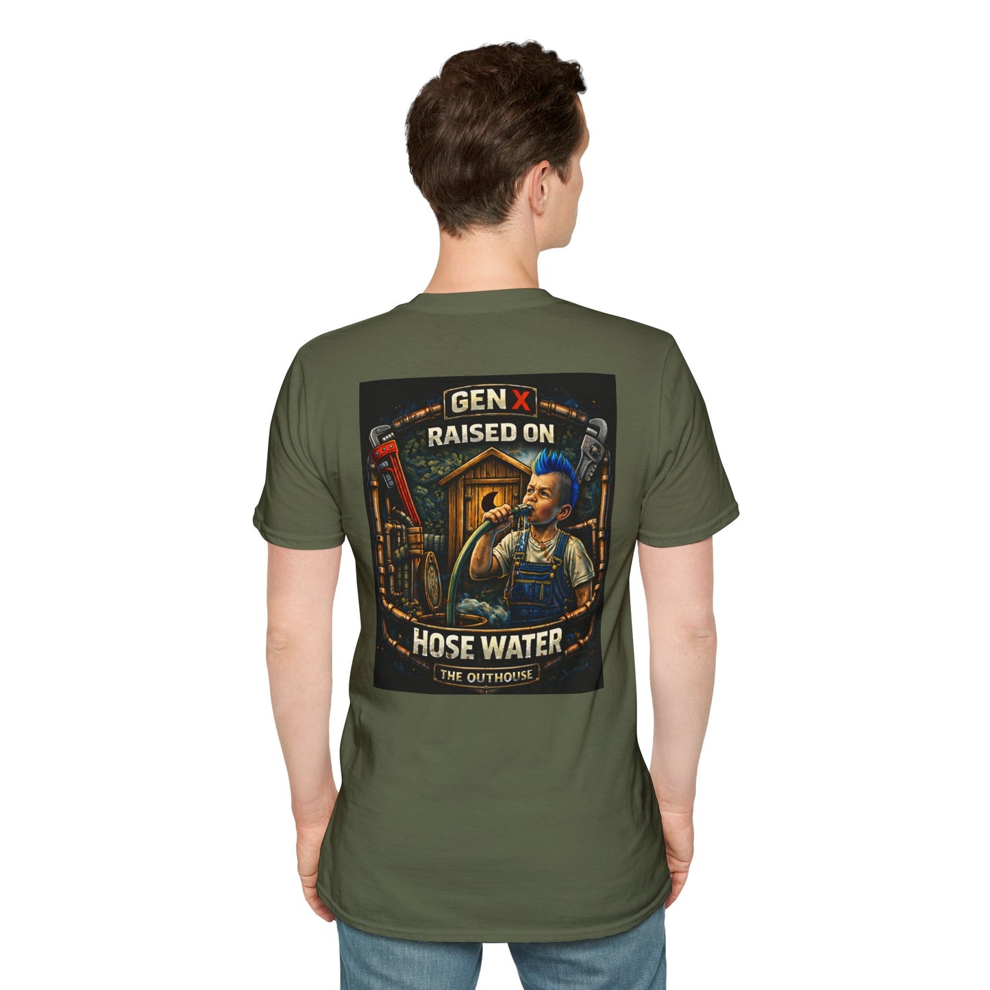 Gen X Hose Water T-Shirt — "Raised on Hose Water" Retro Firehouse Tee